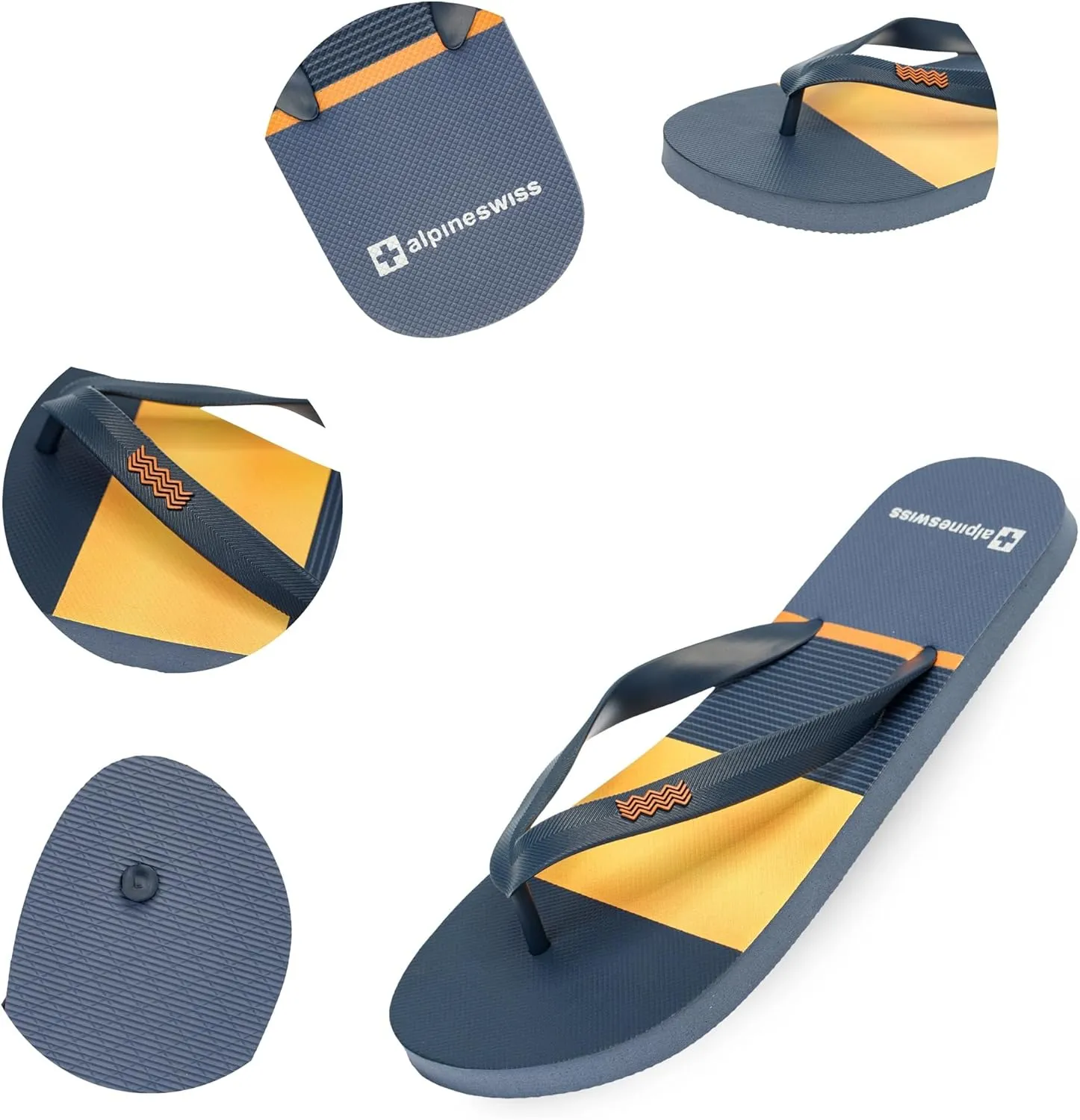 Alpine Swiss Men's Flip Flops | Ultra-light Thin EVA foam Sandals for Beach Pool Everyday Wear | Simple Flexible Flip Flops for Men
