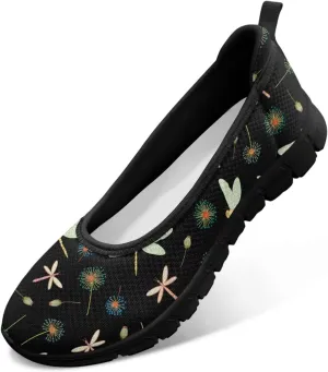 Binienty Ladies Walking Shoes Women Slip On Loafers Casual Nurse Teacher Mom Work Flats Non Slip Memory Foam Sole