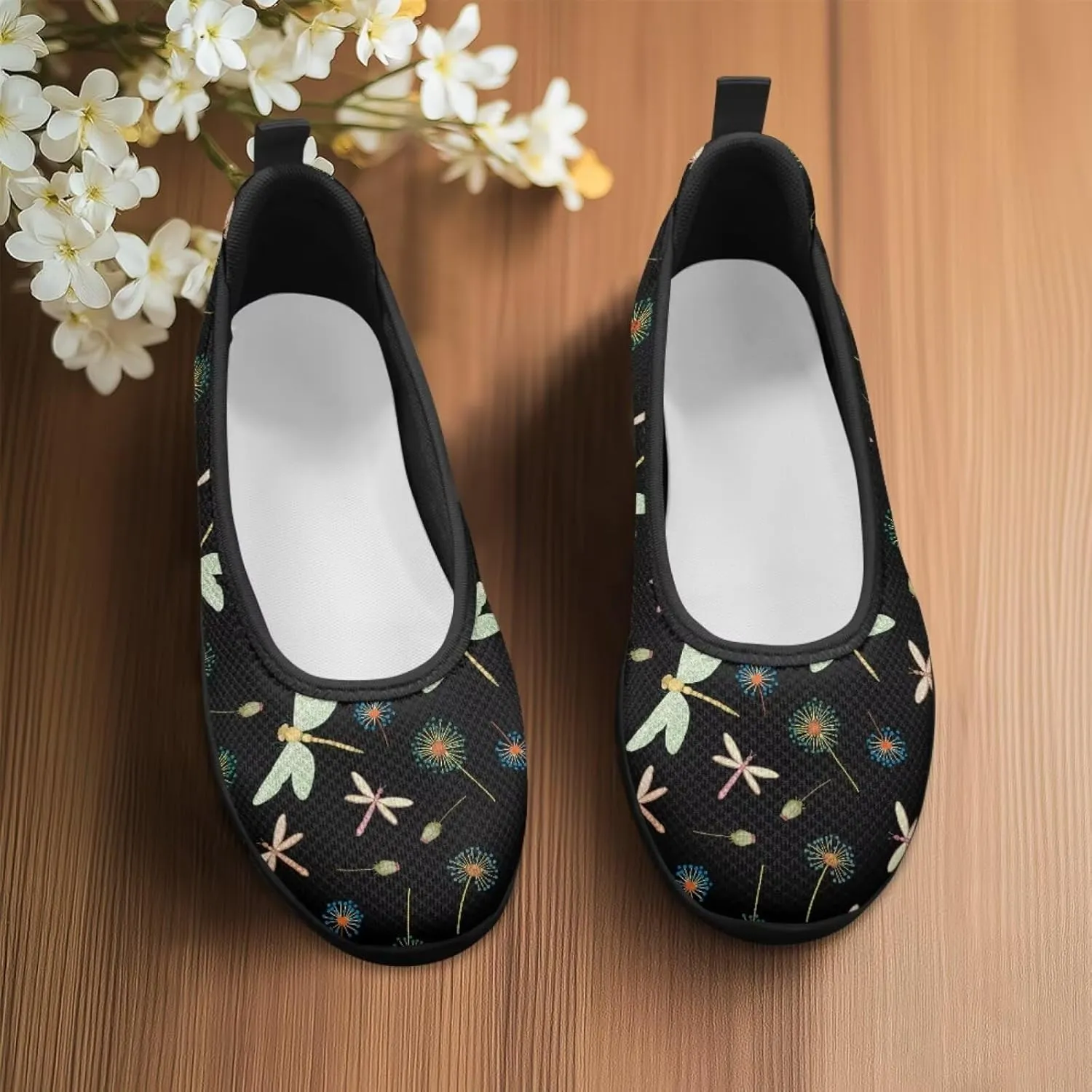Binienty Ladies Walking Shoes Women Slip On Loafers Casual Nurse Teacher Mom Work Flats Non Slip Memory Foam Sole