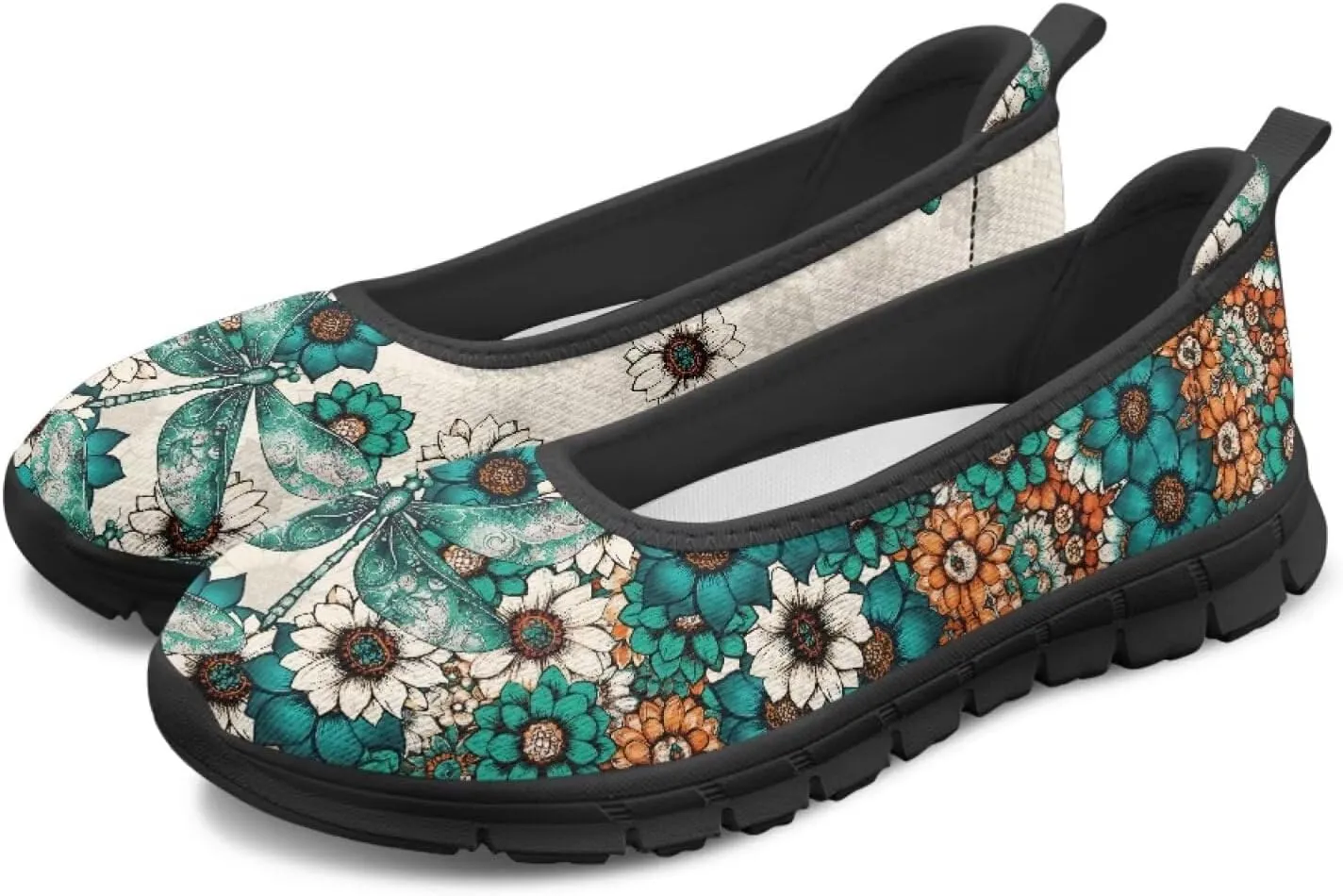 Binienty Ladies Walking Shoes Women Slip On Loafers Casual Nurse Teacher Mom Work Flats Non Slip Memory Foam Sole