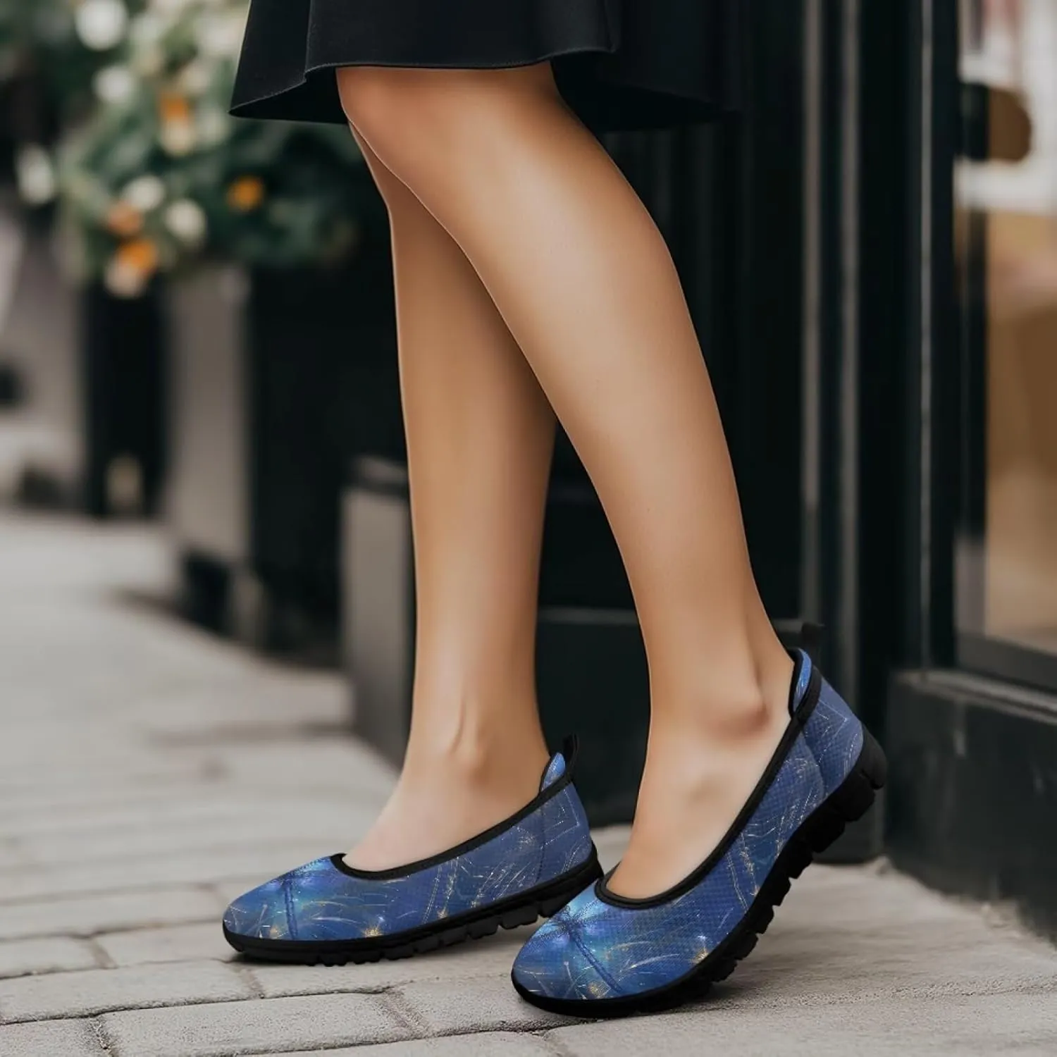 Binienty Ladies Walking Shoes Women Slip On Loafers Casual Nurse Teacher Mom Work Flats Non Slip Memory Foam Sole