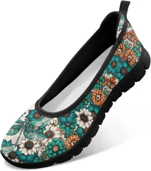 Binienty Ladies Walking Shoes Women Slip On Loafers Casual Nurse Teacher Mom Work Flats Non Slip Memory Foam Sole