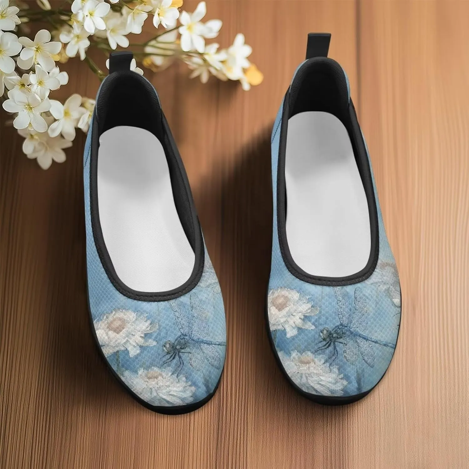Binienty Ladies Walking Shoes Women Slip On Loafers Casual Nurse Teacher Mom Work Flats Non Slip Memory Foam Sole