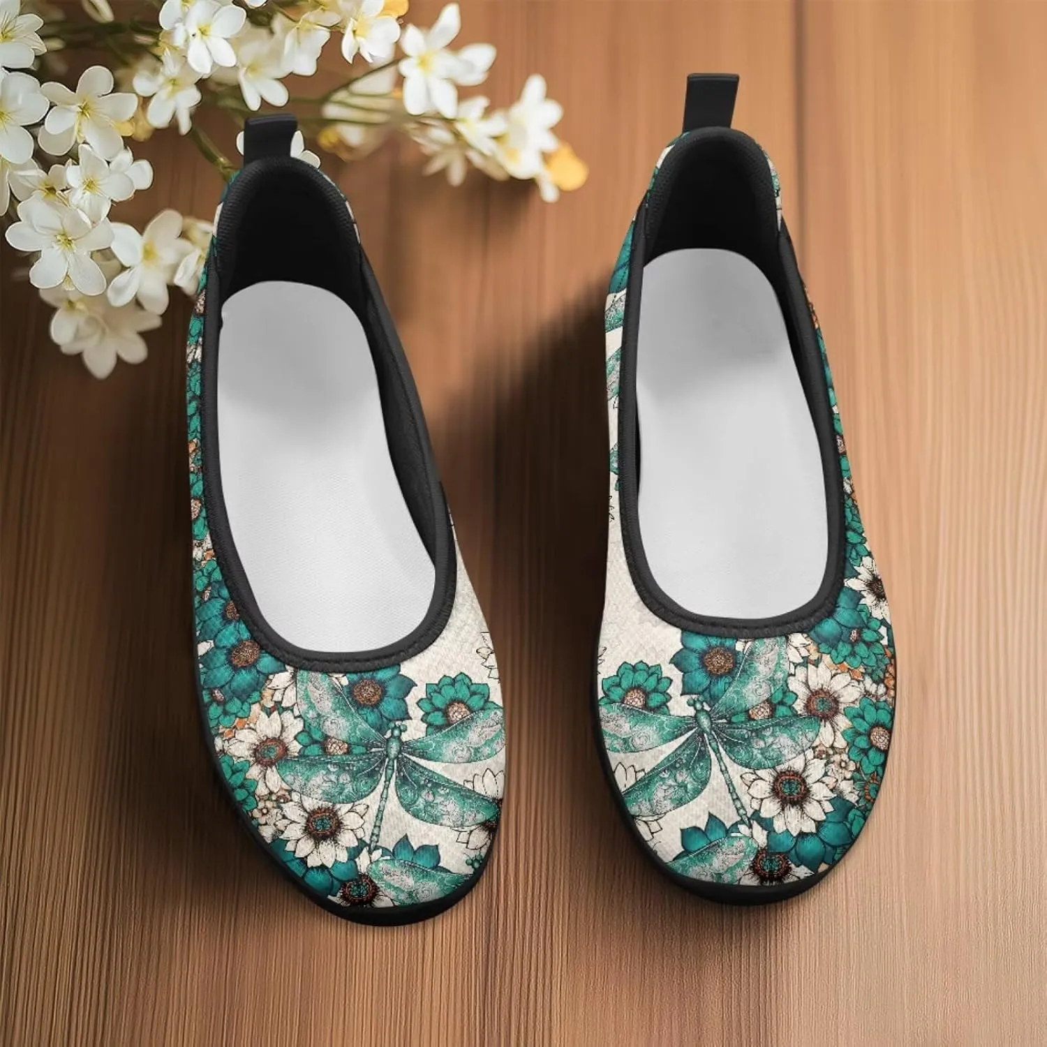 Binienty Ladies Walking Shoes Women Slip On Loafers Casual Nurse Teacher Mom Work Flats Non Slip Memory Foam Sole