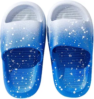 Boys Girls Shower Slides Open Toe Soft Sole Anti-Slip Snowflake Gradient House Shoes 2025 Summer Trendy Slippers