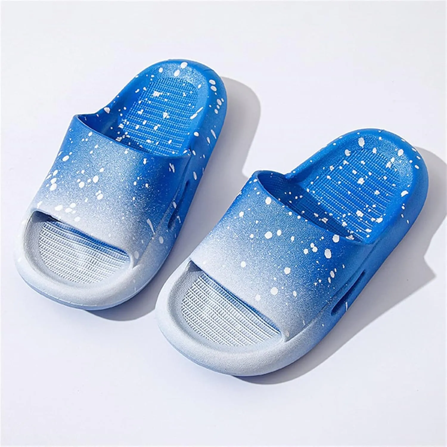 Boys Girls Shower Slides Open Toe Soft Sole Anti-Slip Snowflake Gradient House Shoes 2025 Summer Trendy Slippers