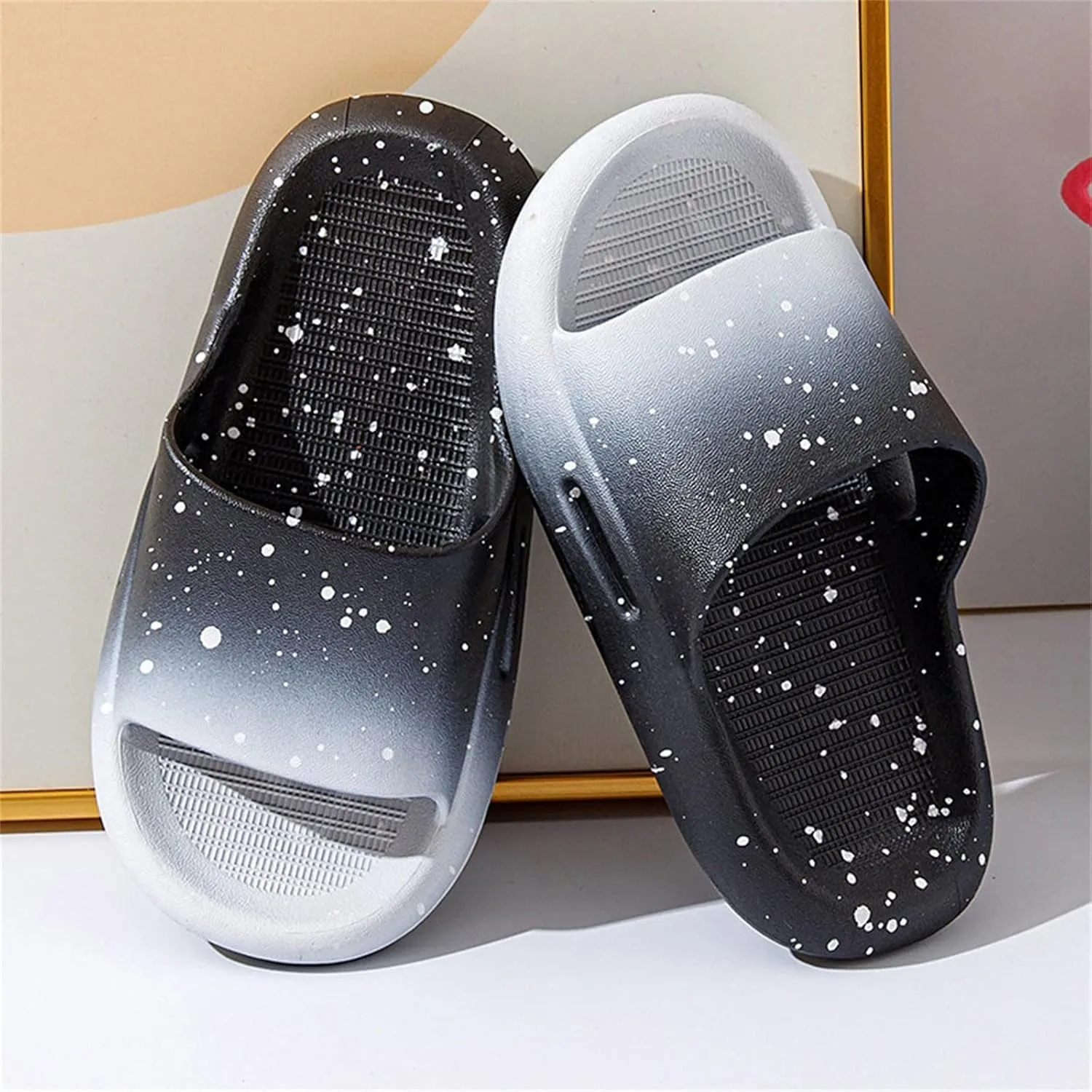 Boys Girls Shower Slides Open Toe Soft Sole Anti-Slip Snowflake Gradient House Shoes 2025 Summer Trendy Slippers