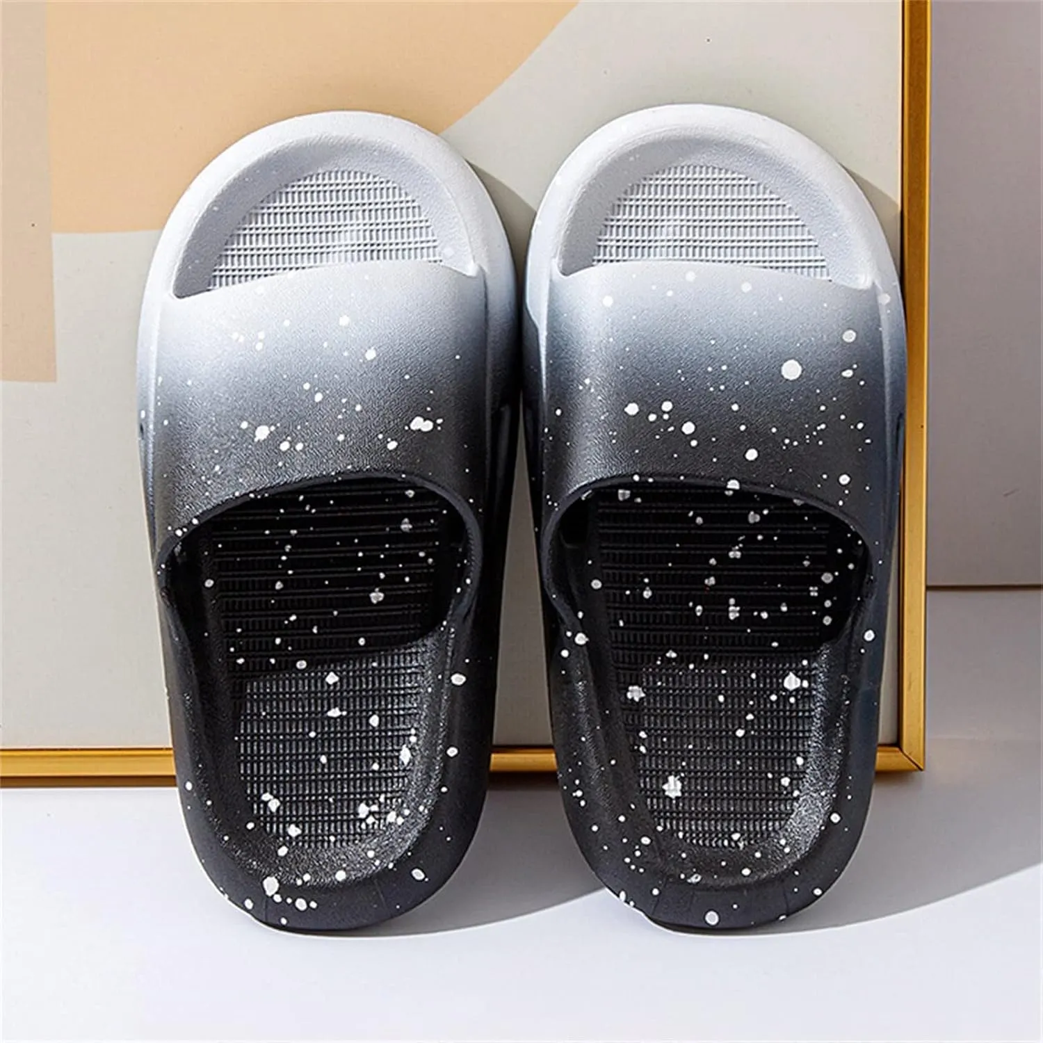 Boys Girls Shower Slides Open Toe Soft Sole Anti-Slip Snowflake Gradient House Shoes 2025 Summer Trendy Slippers