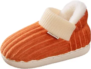 Boy's Girl's Winter House Slippers Kids Indoor Outdoor Warm Plush Cotton Slippers Boots Anti-Slip Bedroom Shoes