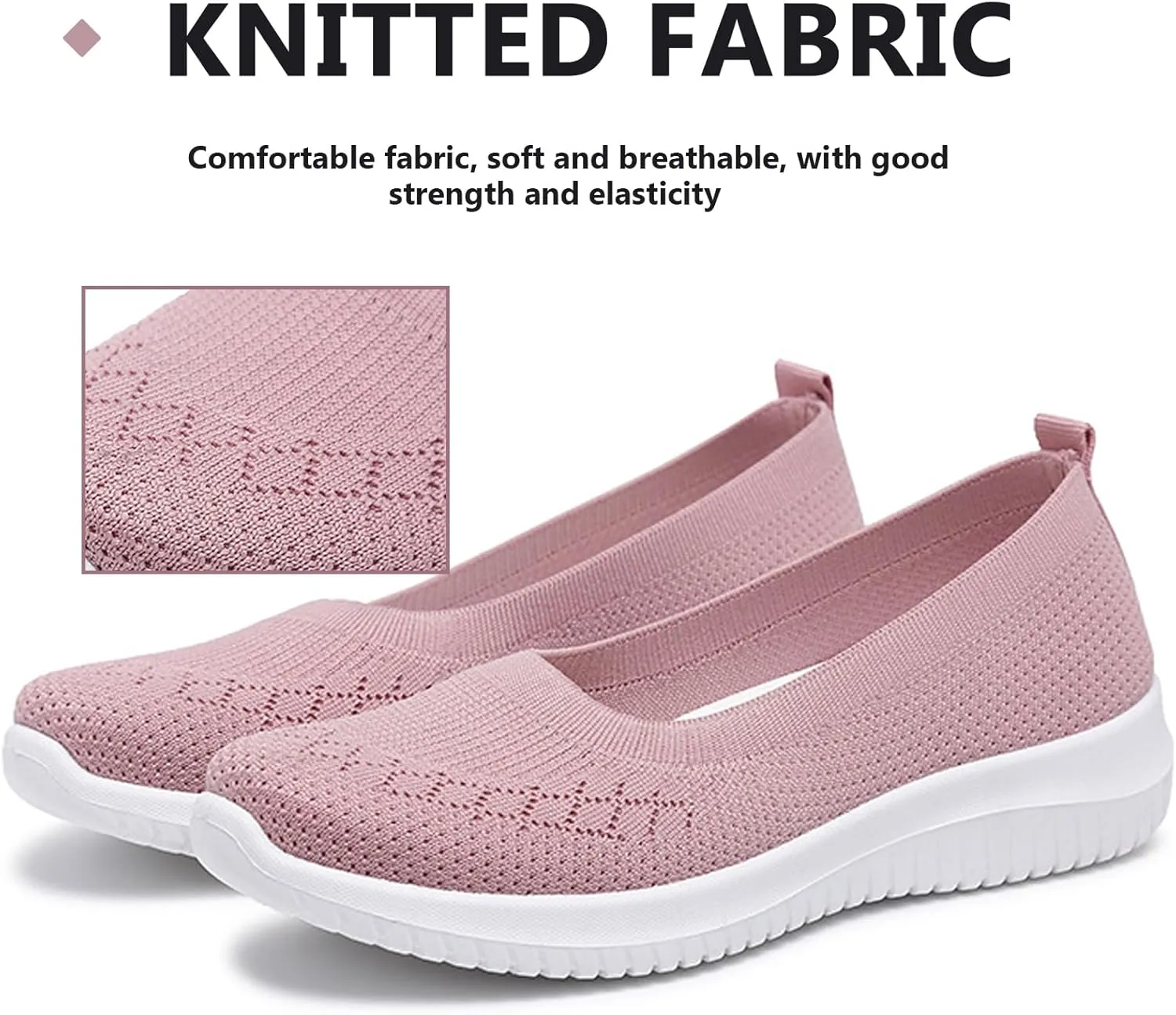 Buhelyc Women Mesh Low Top Knit Shoes Breathable Slip Walking Loafers Flexible Casual Easy Shoes for Summer