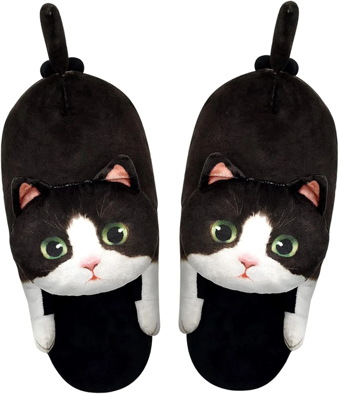 Cat Slippers for Women, Cute Fuzzy Animal Slippers For Indoor and Outdoor, Comfy Non-Slip Memory Foam Sole, Funny Cat Lover Gifts for Women