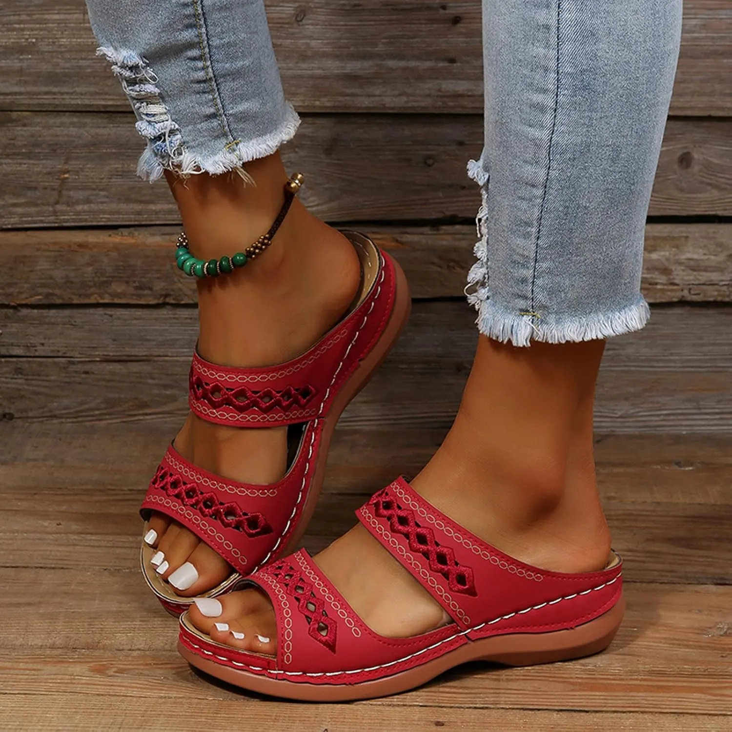 Cathalem Orthopedic Sandals for Women with Arch Support, Womens Summer Dressy Casual Sandals Comfortable Flip Flops Walking Sandals