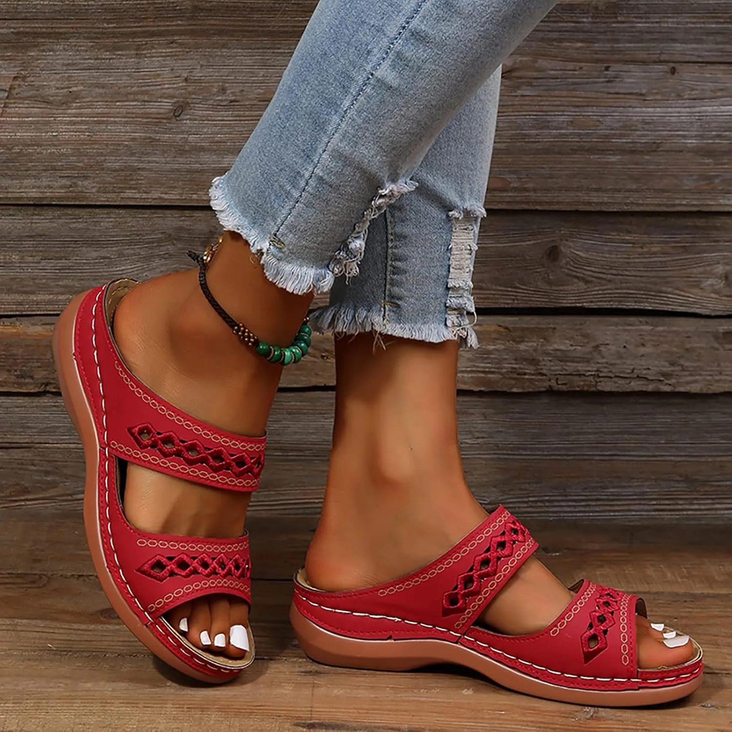 Cathalem Orthopedic Sandals for Women with Arch Support, Womens Summer Dressy Casual Sandals Comfortable Flip Flops Walking Sandals