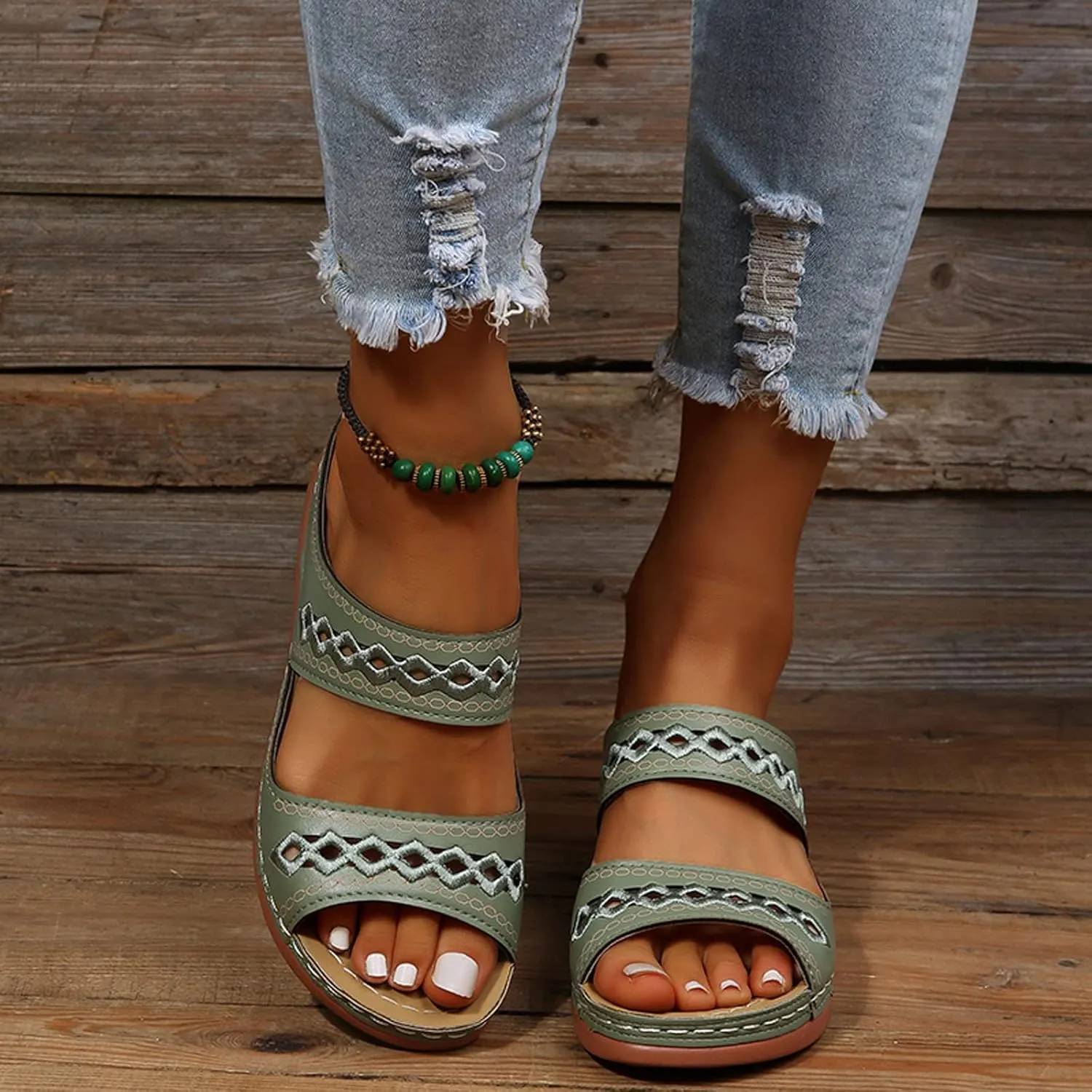 Cathalem Summer Sandals for Women 2024, Orthopedic Wedge Sandals for Women Dressy Summer Walking Sandals with Arch Support