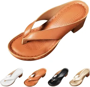 Chunky Heel Sandals for Women 2025 Slip on Open Toe Square Toe Comfortable Heeled Sandals Solid Color Mules for Women Wedges for Long Walk Casual Shoes Dressy