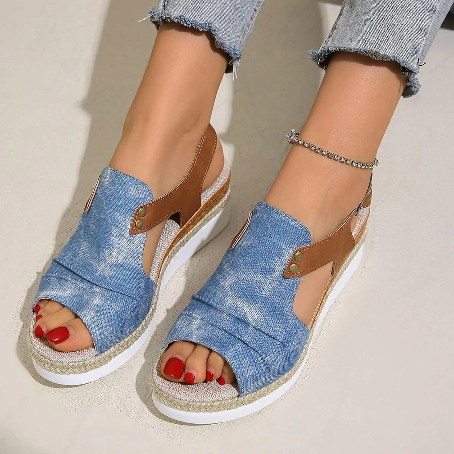 Comfortable Summer Platform Casual Dress Women Sandal Summer Casual Flatform Platform Wedge Slides for Women