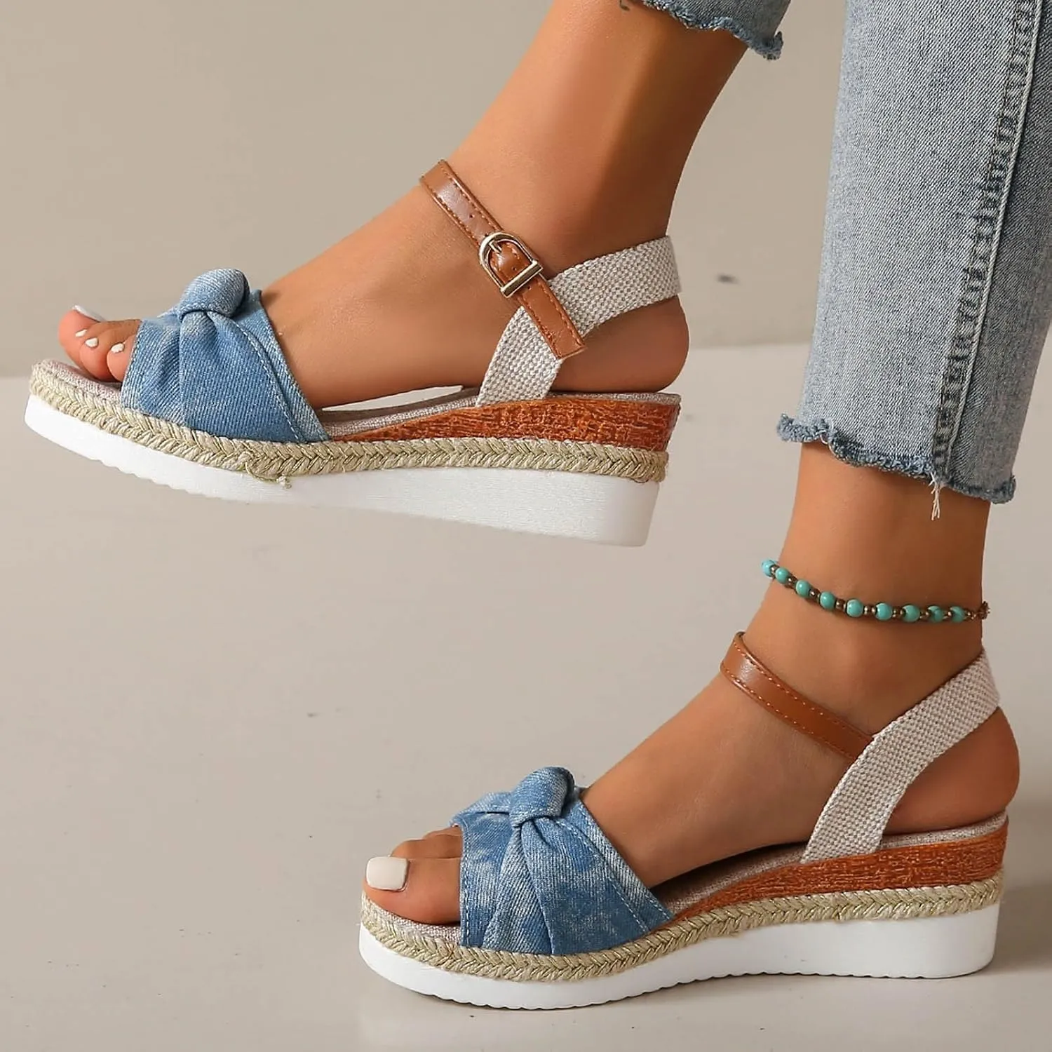Comfortable Summer Platform Casual Dress Women Sandal Summer Low Wedges Womens Comfortable Open Toe Sandal