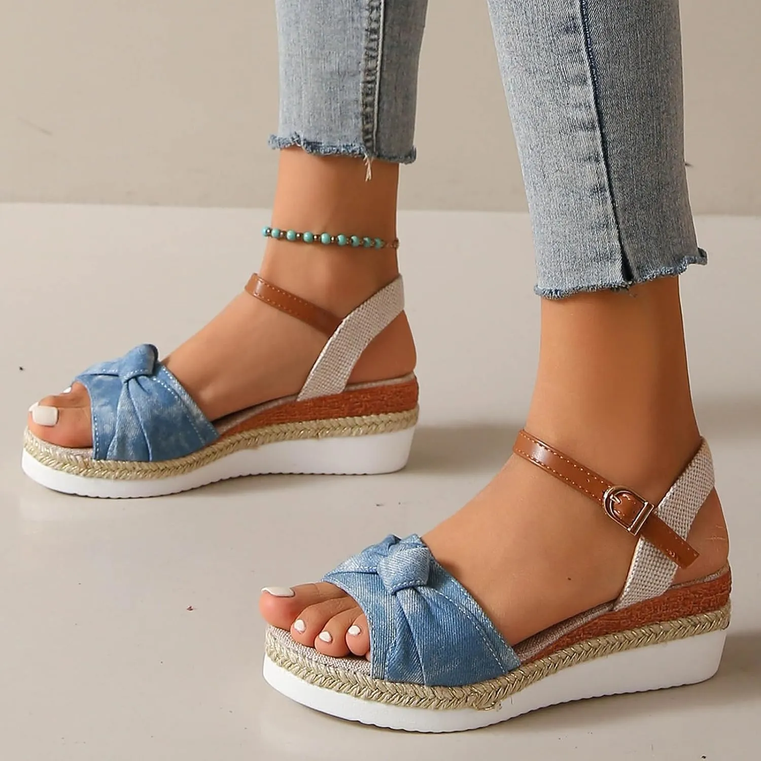 Comfortable Summer Platform Casual Dress Women Sandal Summer Low Wedges Womens Comfortable Open Toe Sandal