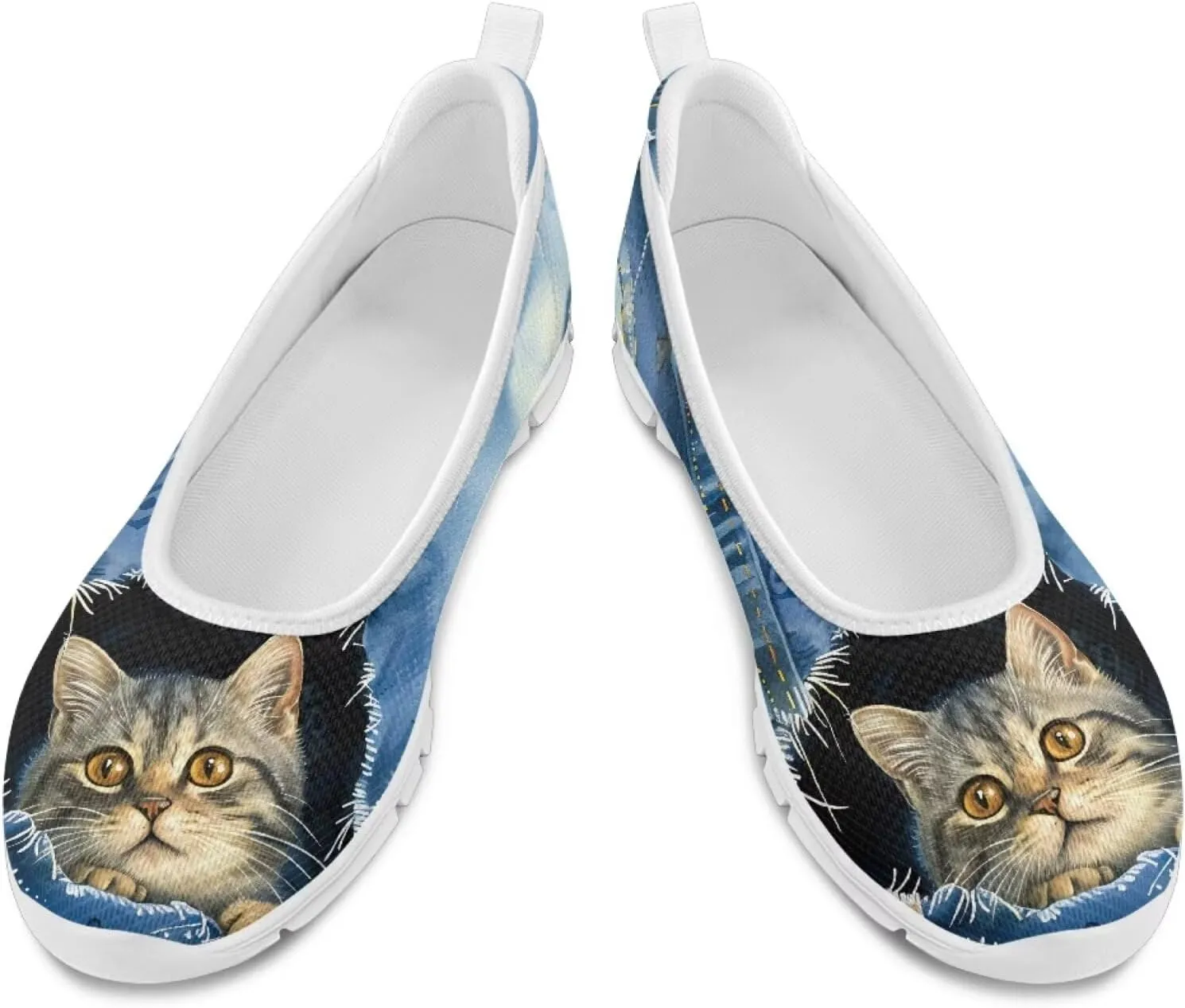 Creative Fashion Animals Prints Walking Shoes Women Fit Comfort Lightweight Ballet Flats Round Toe Classic Platform Loafers Everyday Wear