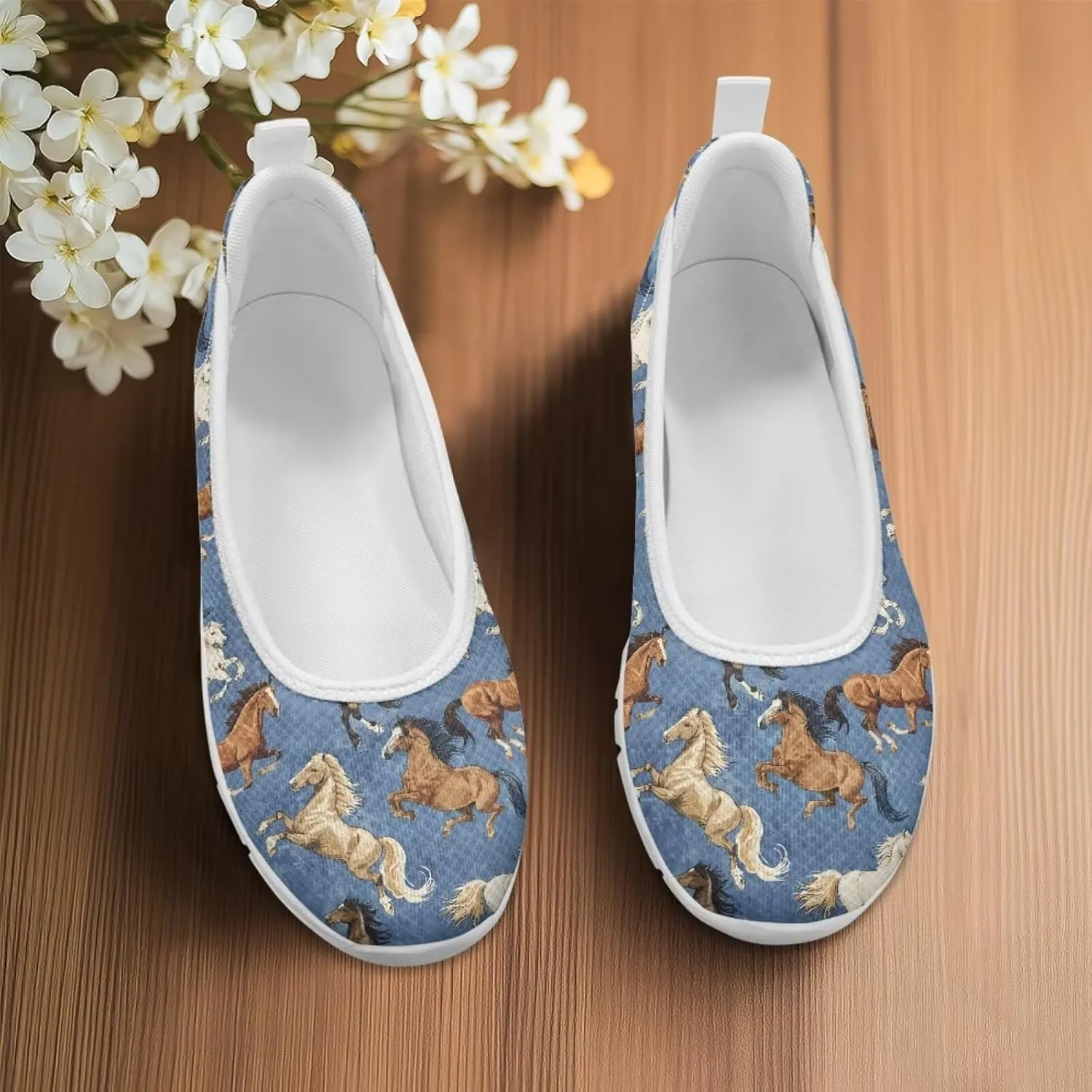Creative Fashion Animals Prints Walking Shoes Women Fit Comfort Lightweight Ballet Flats Round Toe Classic Platform Loafers Everyday Wear