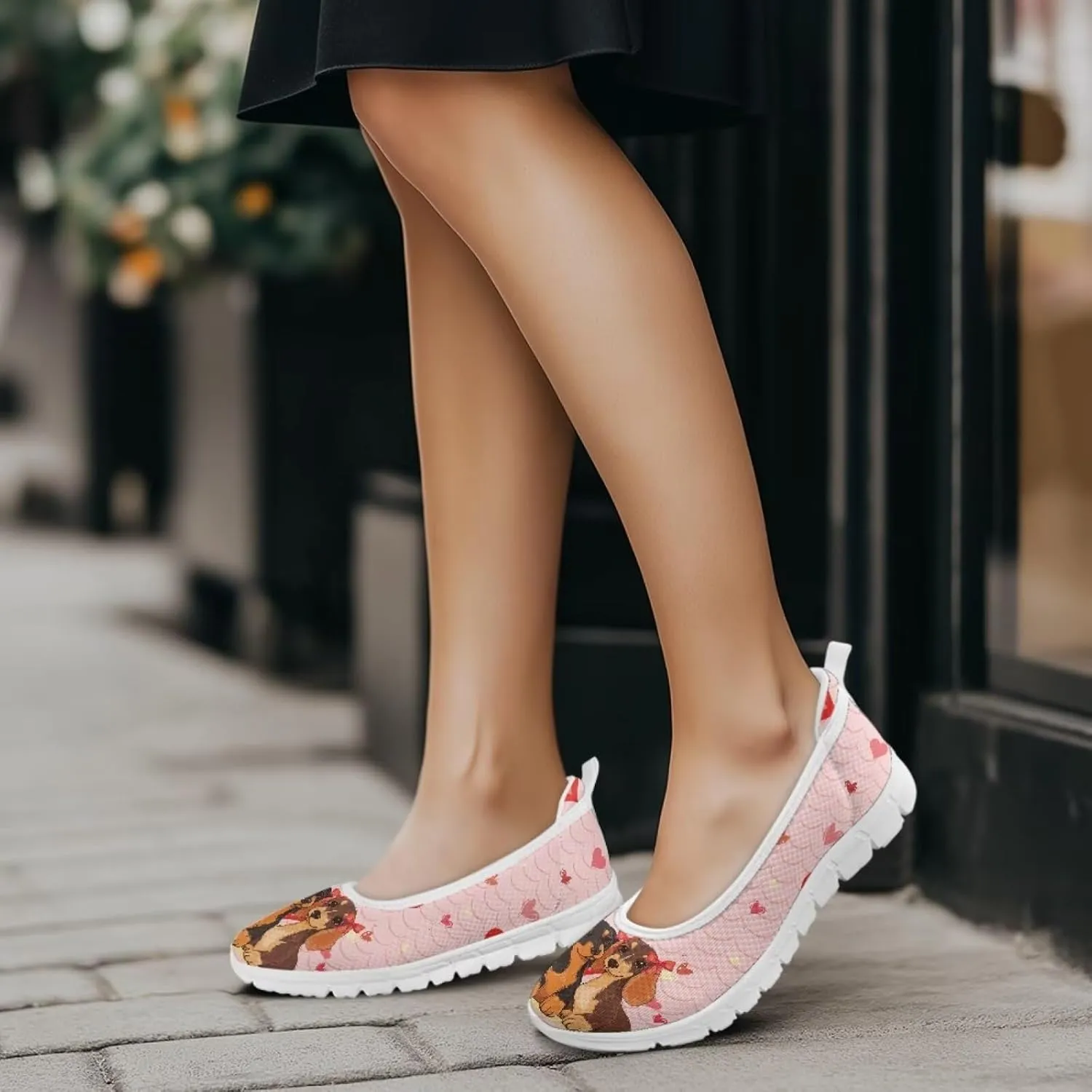 Creative Fashion Animals Prints Walking Shoes Women Fit Comfort Lightweight Ballet Flats Round Toe Classic Platform Loafers Everyday Wear