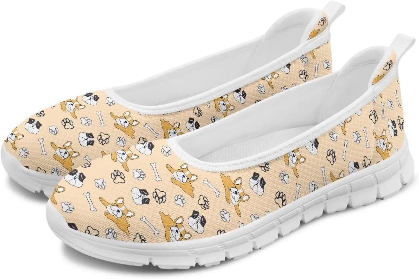 Creative Fashion Animals Prints Walking Shoes Women Fit Comfort Lightweight Ballet Flats Round Toe Classic Platform Loafers Everyday Wear