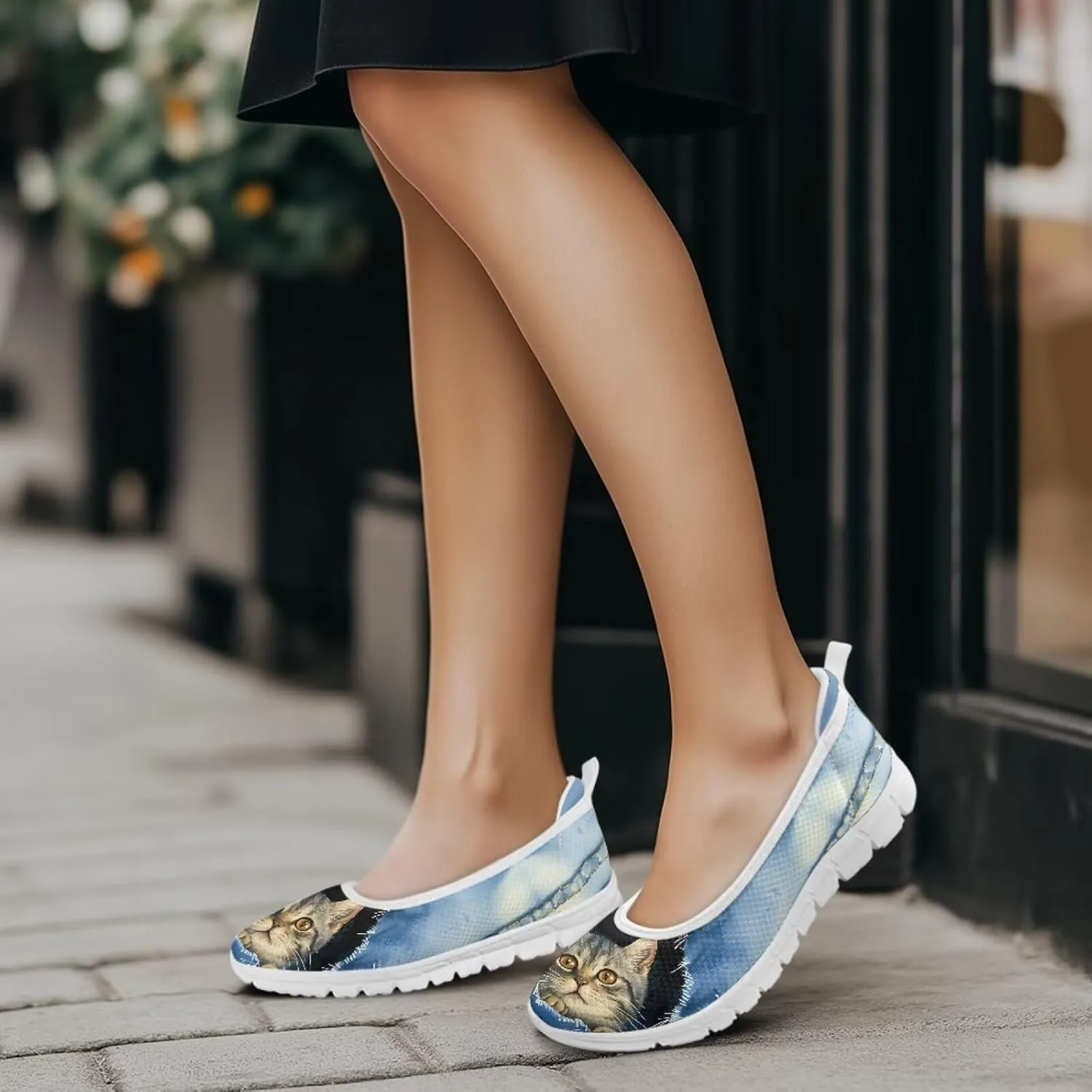 Creative Fashion Animals Prints Walking Shoes Women Fit Comfort Lightweight Ballet Flats Round Toe Classic Platform Loafers Everyday Wear