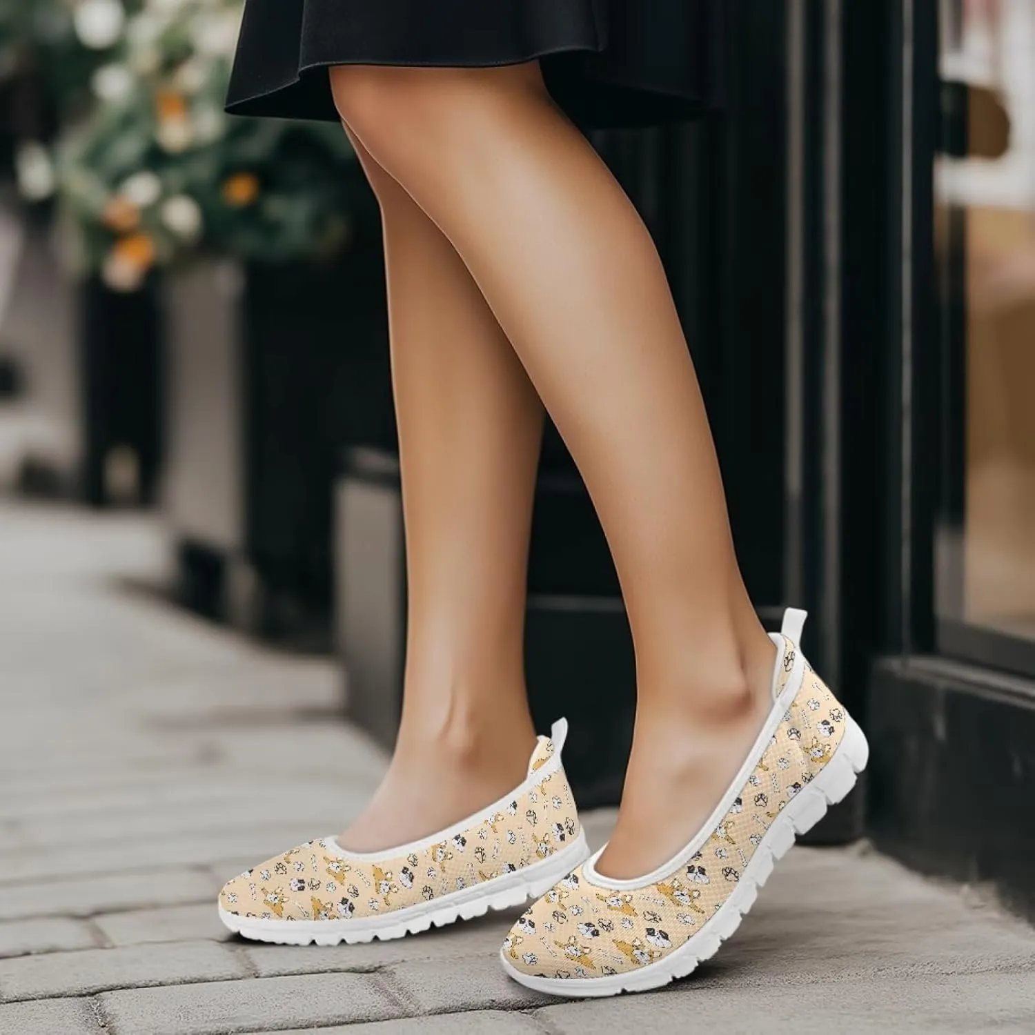 Creative Fashion Animals Prints Walking Shoes Women Fit Comfort Lightweight Ballet Flats Round Toe Classic Platform Loafers Everyday Wear