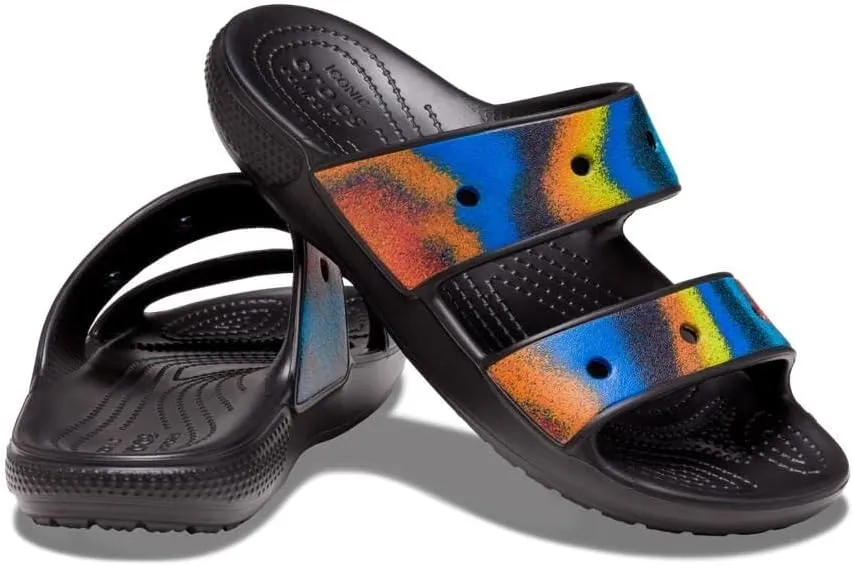 Crocs Unisex Classic Tie Dye Two-Strap Sandals Slide