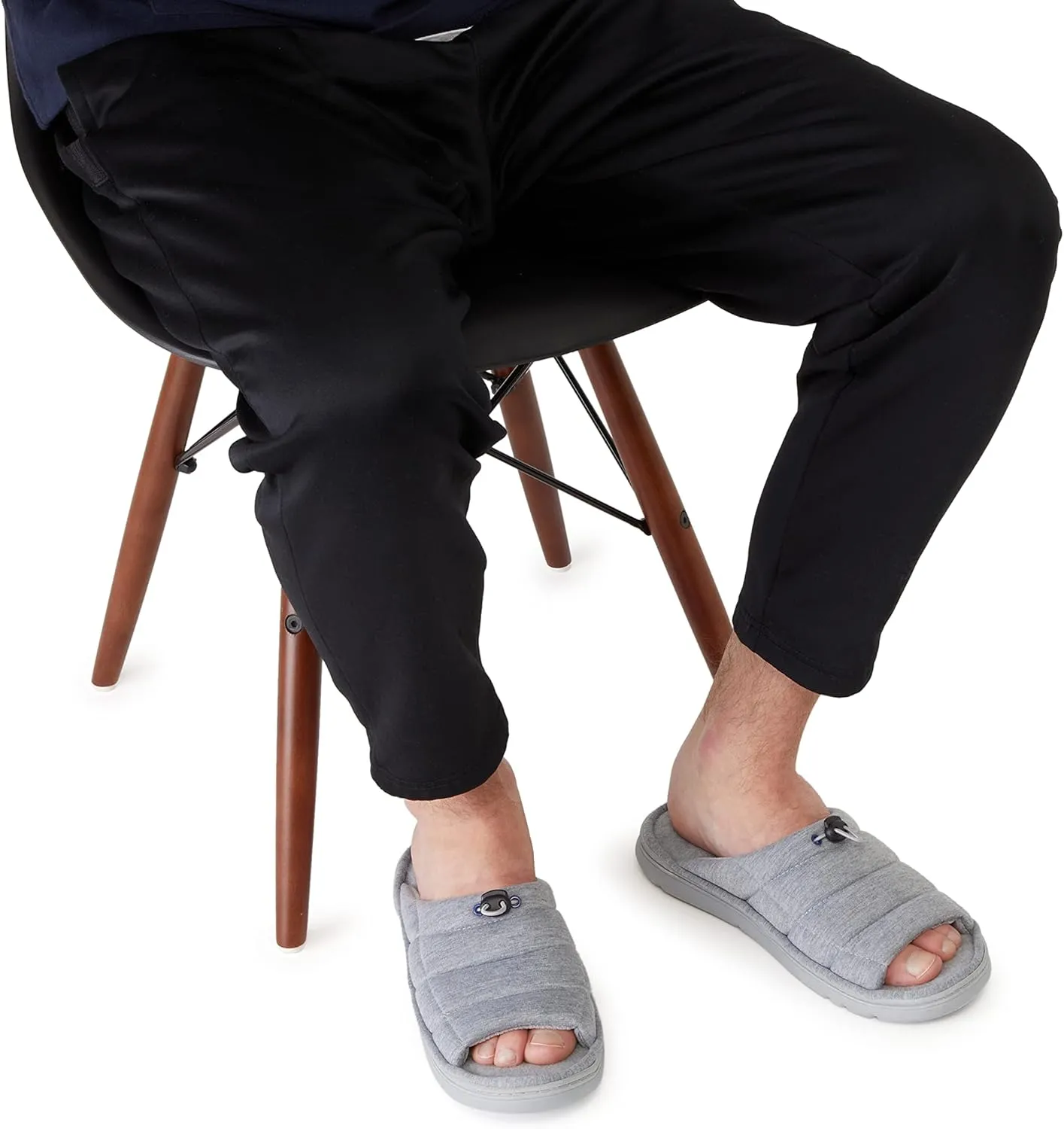 Dearfoams Men's Adrian Quilted Memory Foam Sweatshirt Slide Slipper