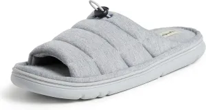 Dearfoams Men's Adrian Quilted Memory Foam Sweatshirt Slide Slipper
