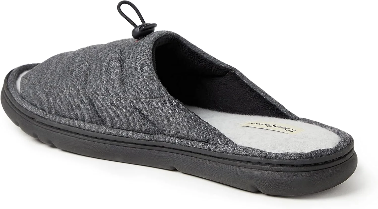 Dearfoams Men's Adrian Quilted Memory Foam Sweatshirt Slide Slipper