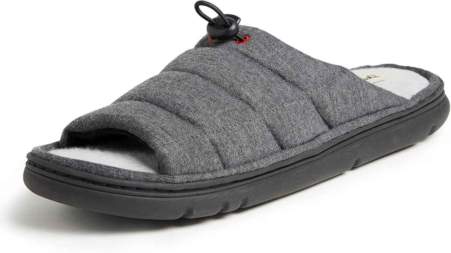 Dearfoams Men's Adrian Quilted Memory Foam Sweatshirt Slide Slipper