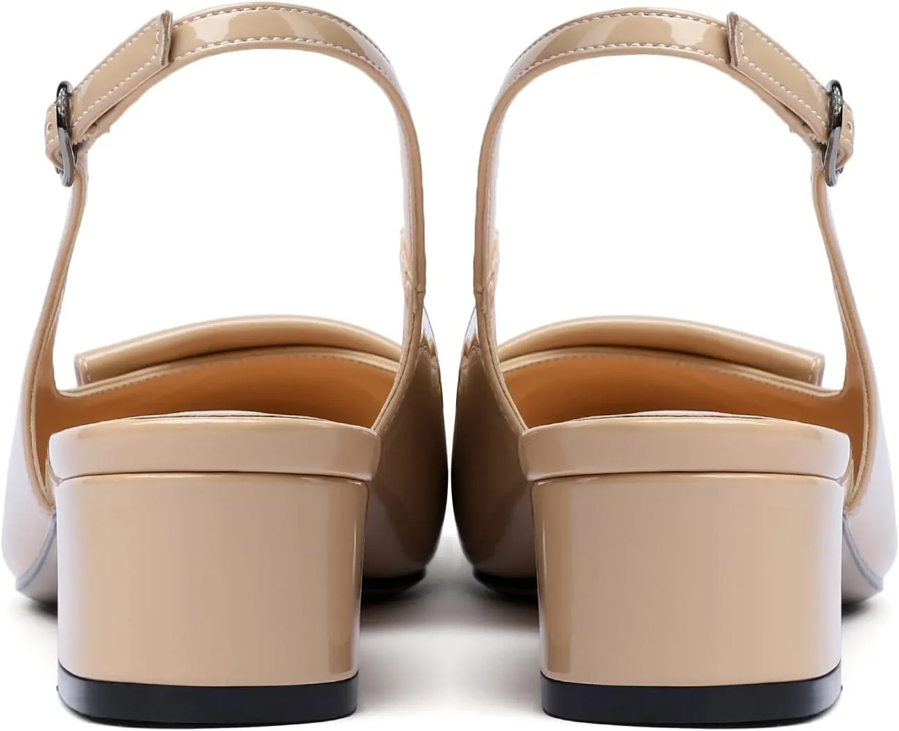 Eldof Women's Slingback Block Heels, Pointed Toe Chunky Low Heel Pumps, Classic Bow Heels Dress Shoes for Ladies Office Wedding Work Evening
