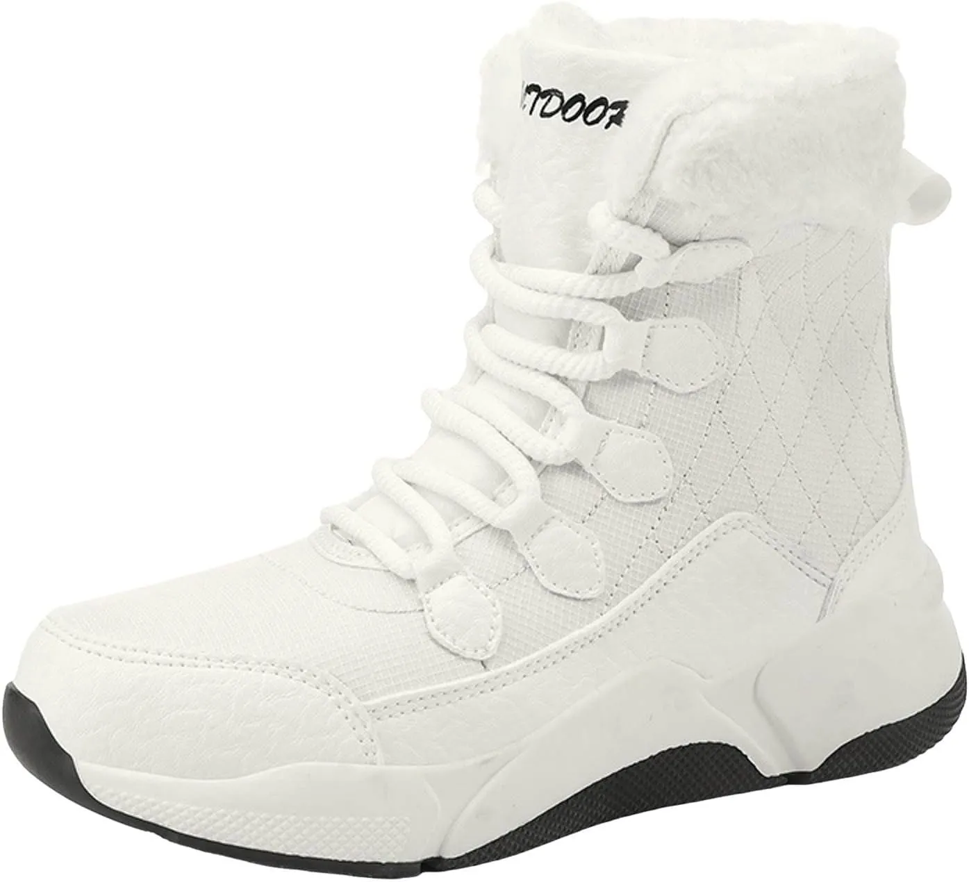 Fashionable And Versatile Women's And Warm Mid Calf Snow Boots Wide Hiking Boots Women