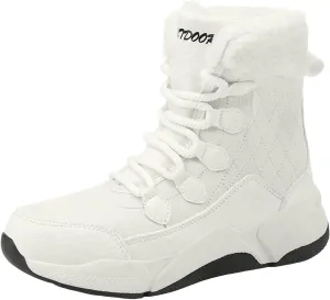 Fashionable And Versatile Women's And Warm Mid Calf Snow Boots Wide Hiking Boots Women