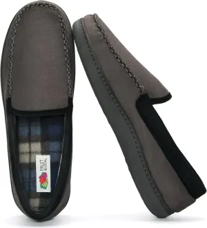 Fruit of the Loom Moccasin Slippers For Men, Memory Foam Sole, Indoor Outdoor