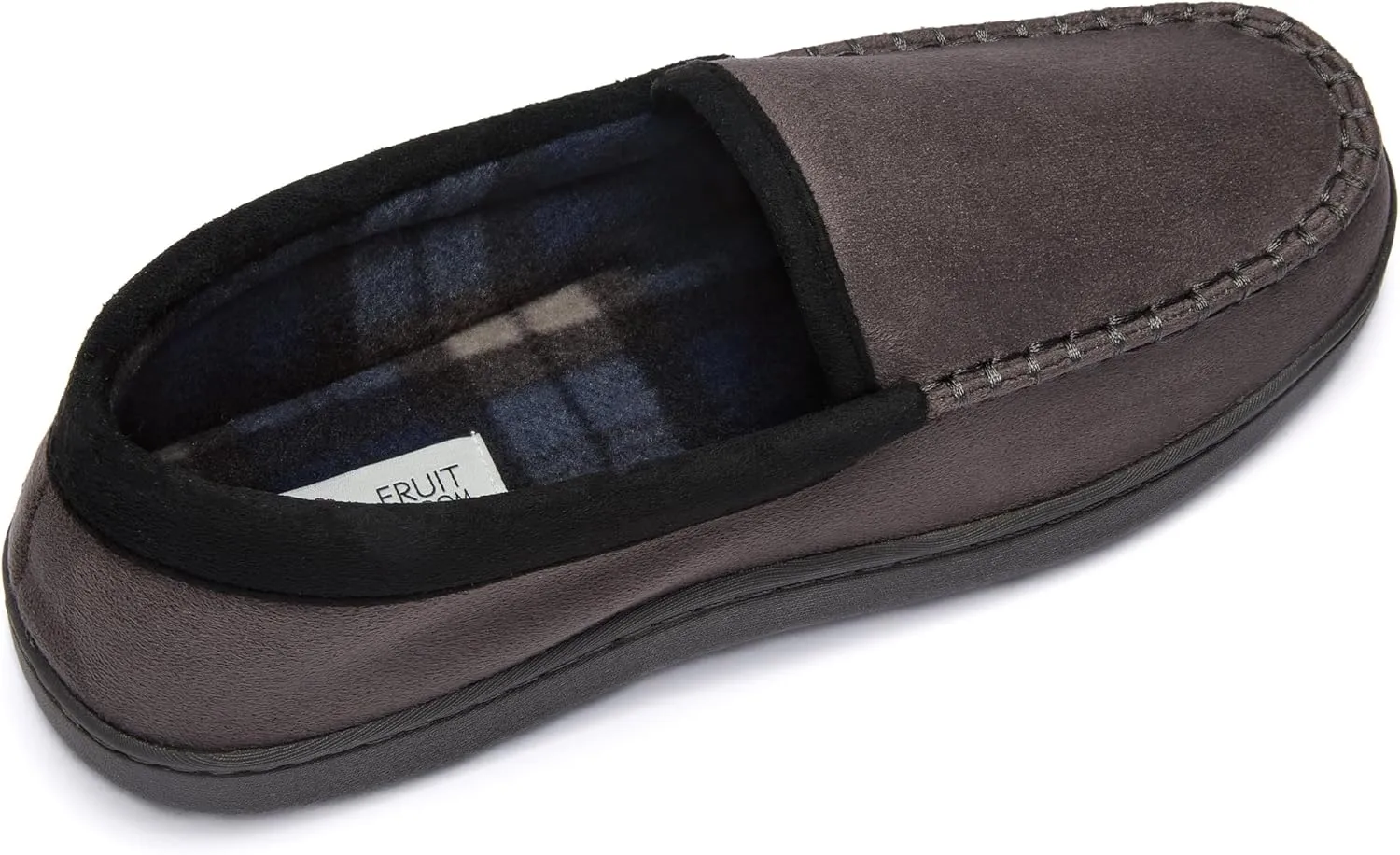 Fruit of the Loom Moccasin Slippers For Men, Memory Foam Sole, Indoor Outdoor