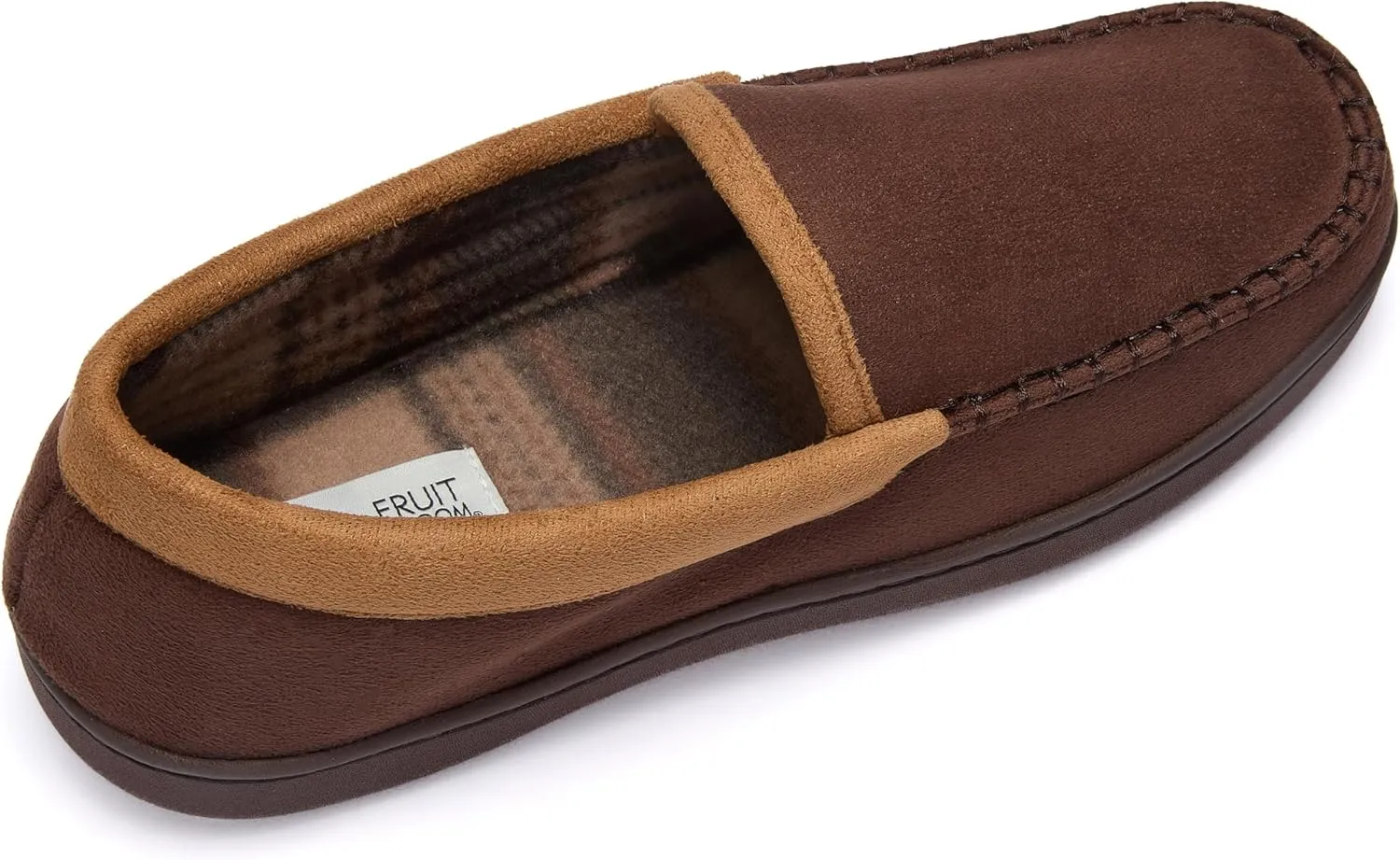 Fruit of the Loom Moccasin Slippers For Men, Memory Foam Sole, Indoor Outdoor