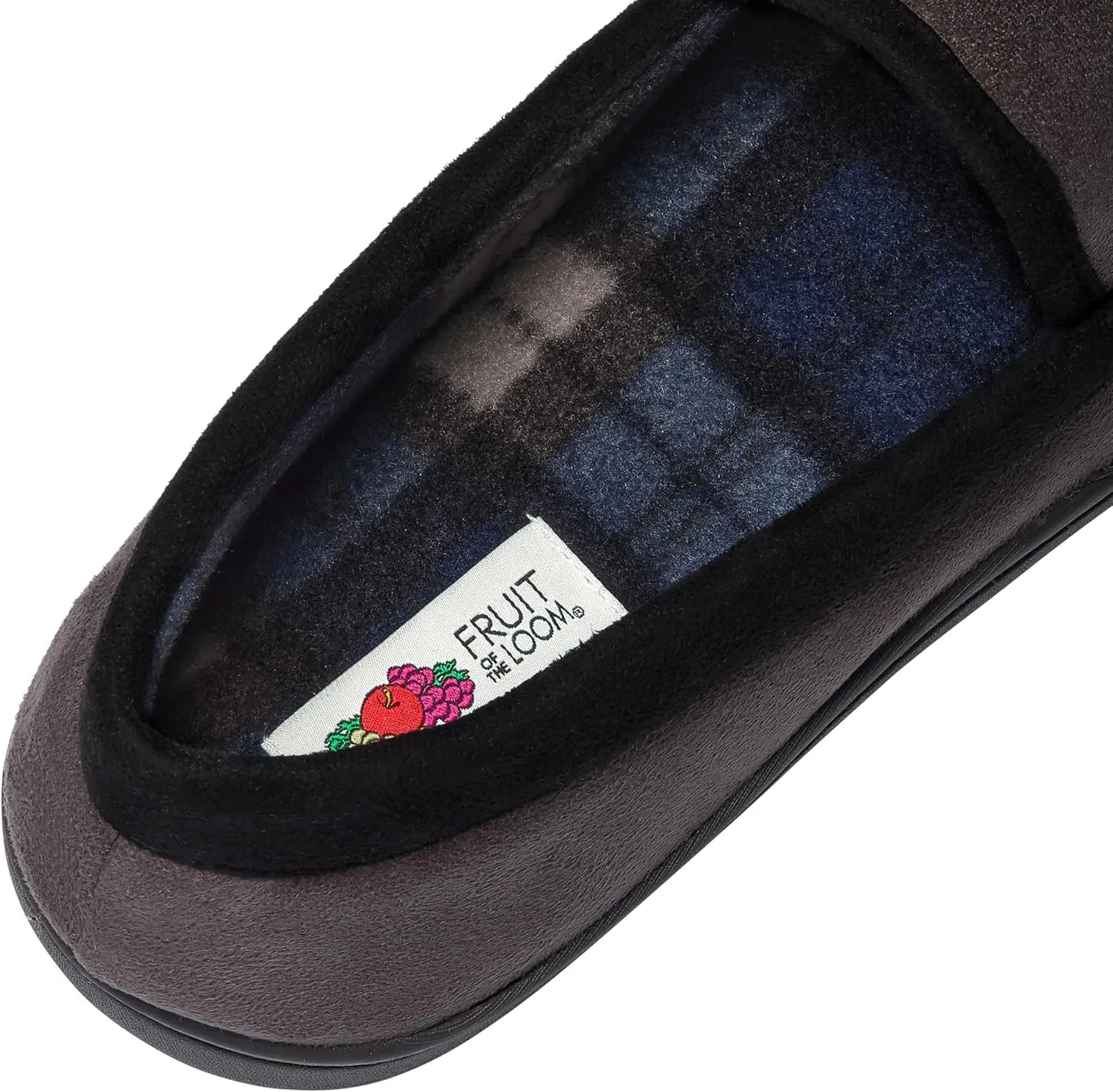 Fruit of the Loom Moccasin Slippers For Men, Memory Foam Sole, Indoor Outdoor