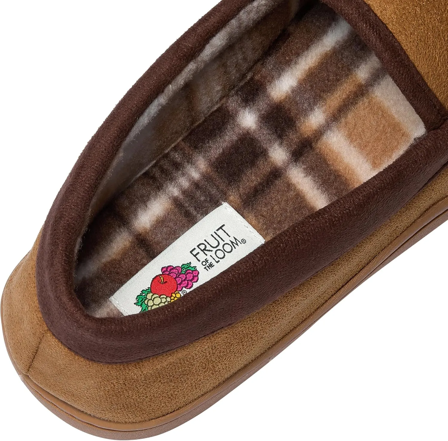 Fruit of the Loom Moccasin Slippers For Men, Memory Foam Sole, Indoor Outdoor