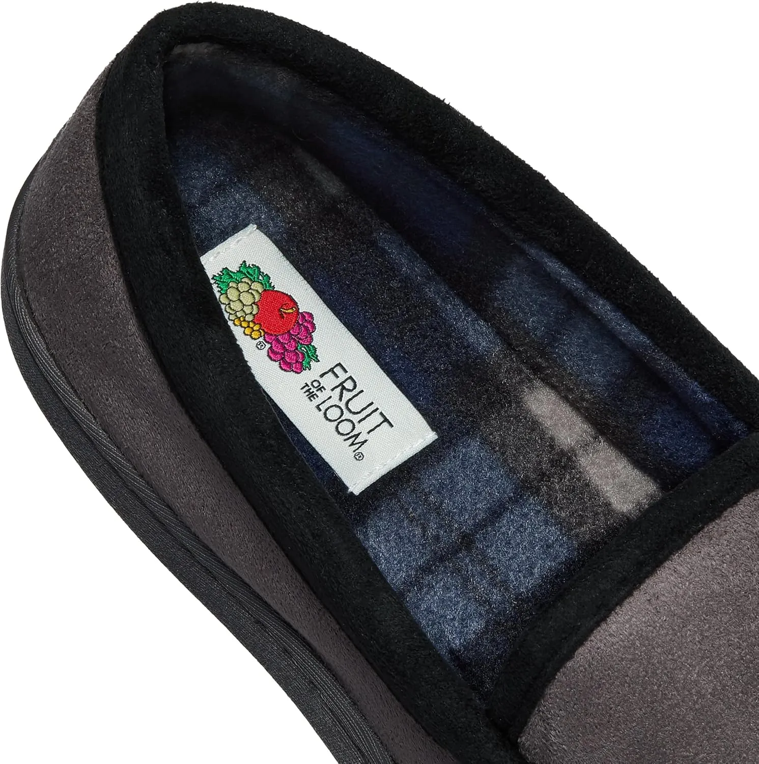 Fruit of the Loom Moccasin Slippers For Men, Memory Foam Sole, Indoor Outdoor