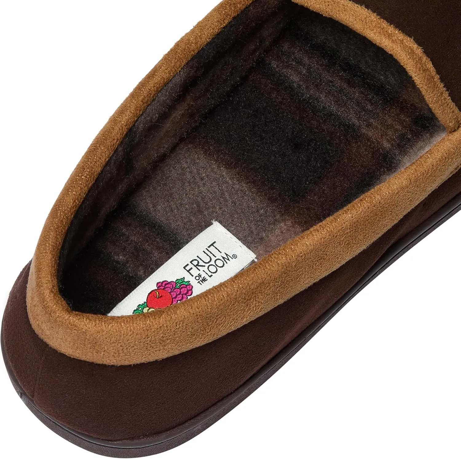 Fruit of the Loom Moccasin Slippers For Men, Memory Foam Sole, Indoor Outdoor