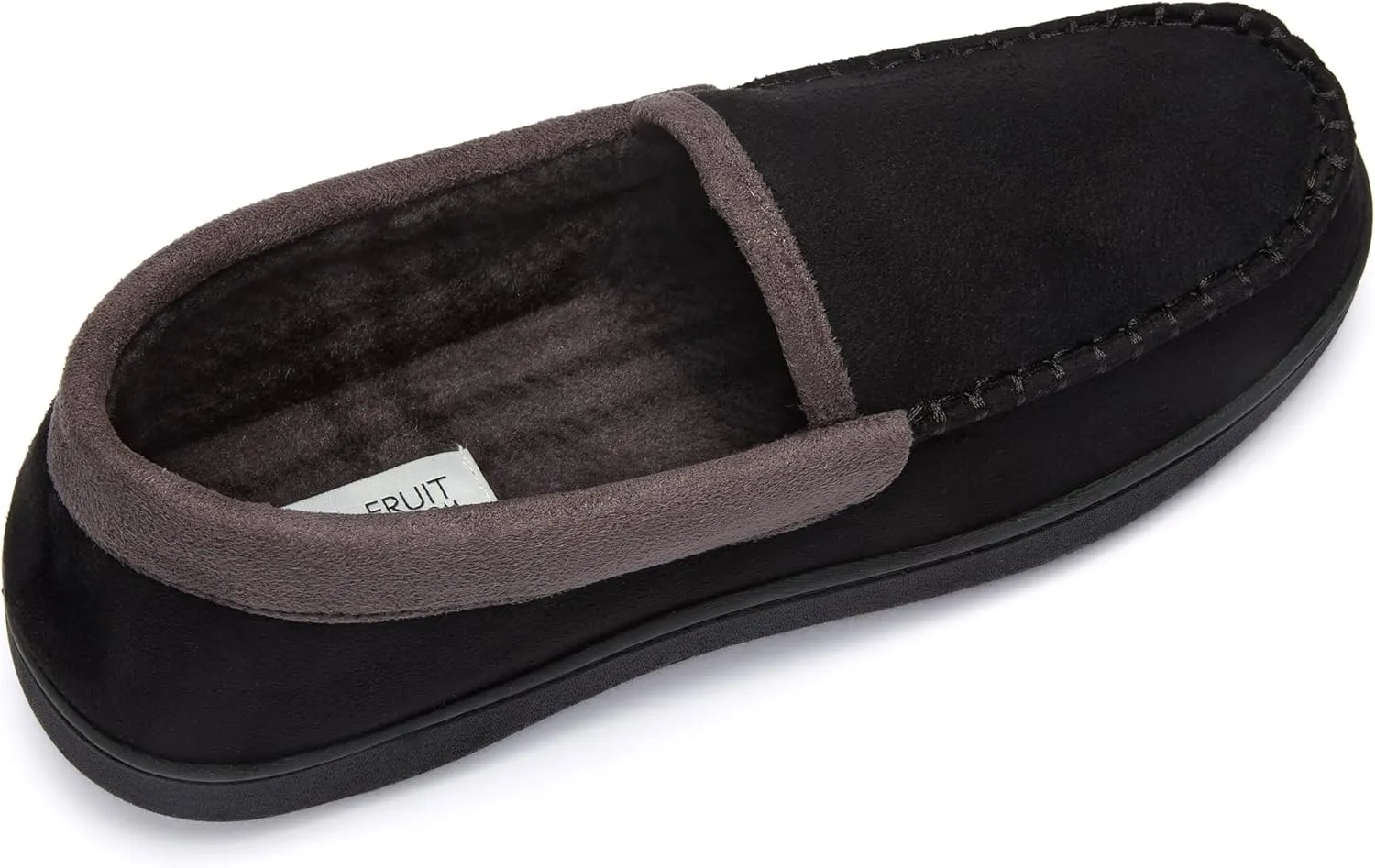 Fruit of the Loom Moccasin Slippers For Men, Memory Foam Sole, Indoor Outdoor