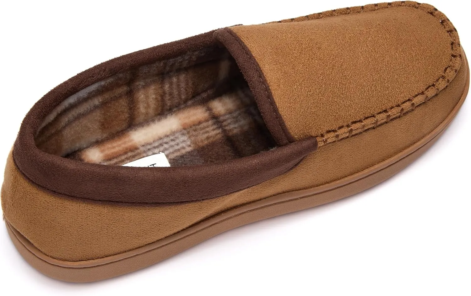 Fruit of the Loom Moccasin Slippers For Men, Memory Foam Sole, Indoor Outdoor