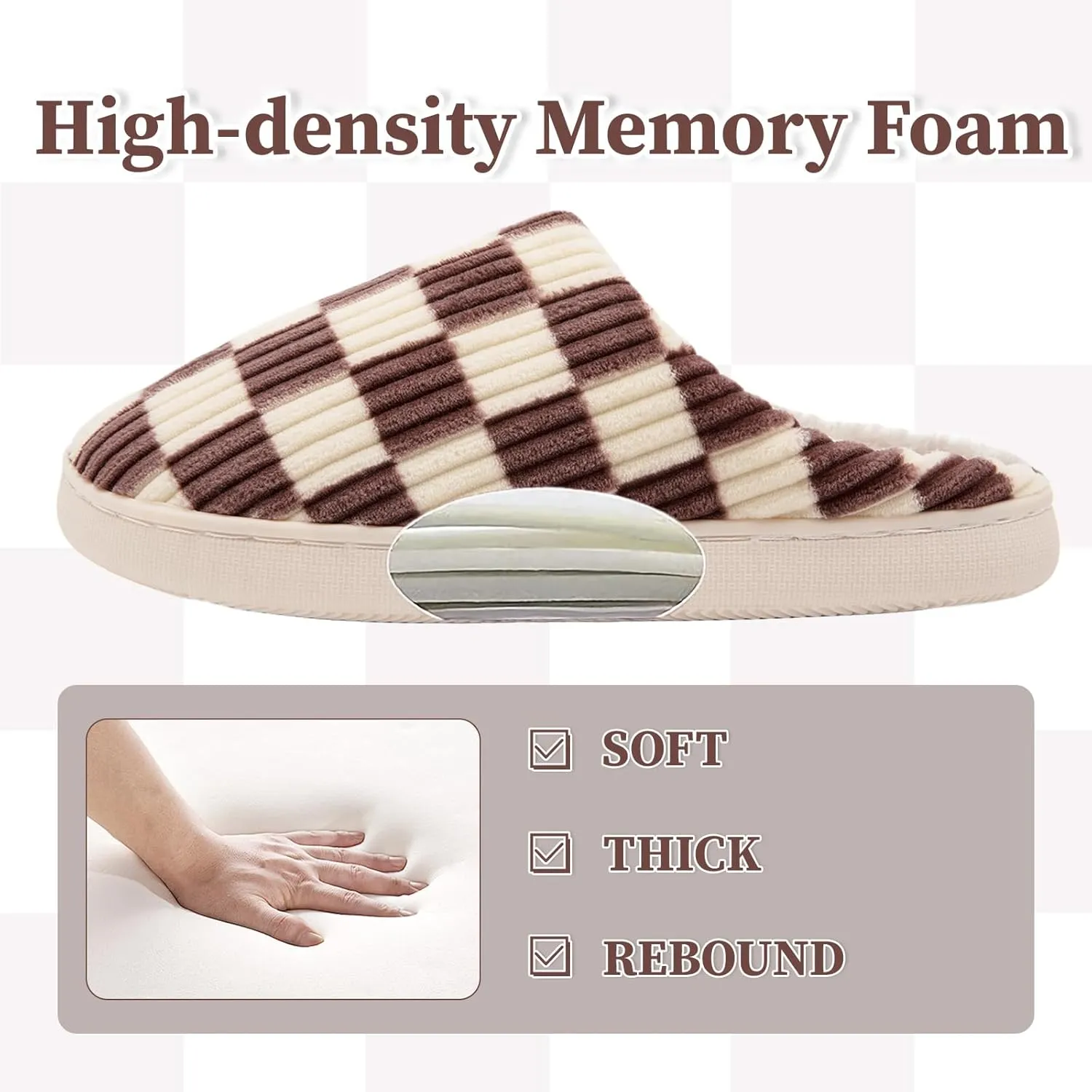 Fuzzy House Slippers for Woman,Memory Foam Womens Slippers,Casual Unisex House Shoes Outdoor Indoor Warm Plush Mens Bedroom Slippers with Faux Fur Lining