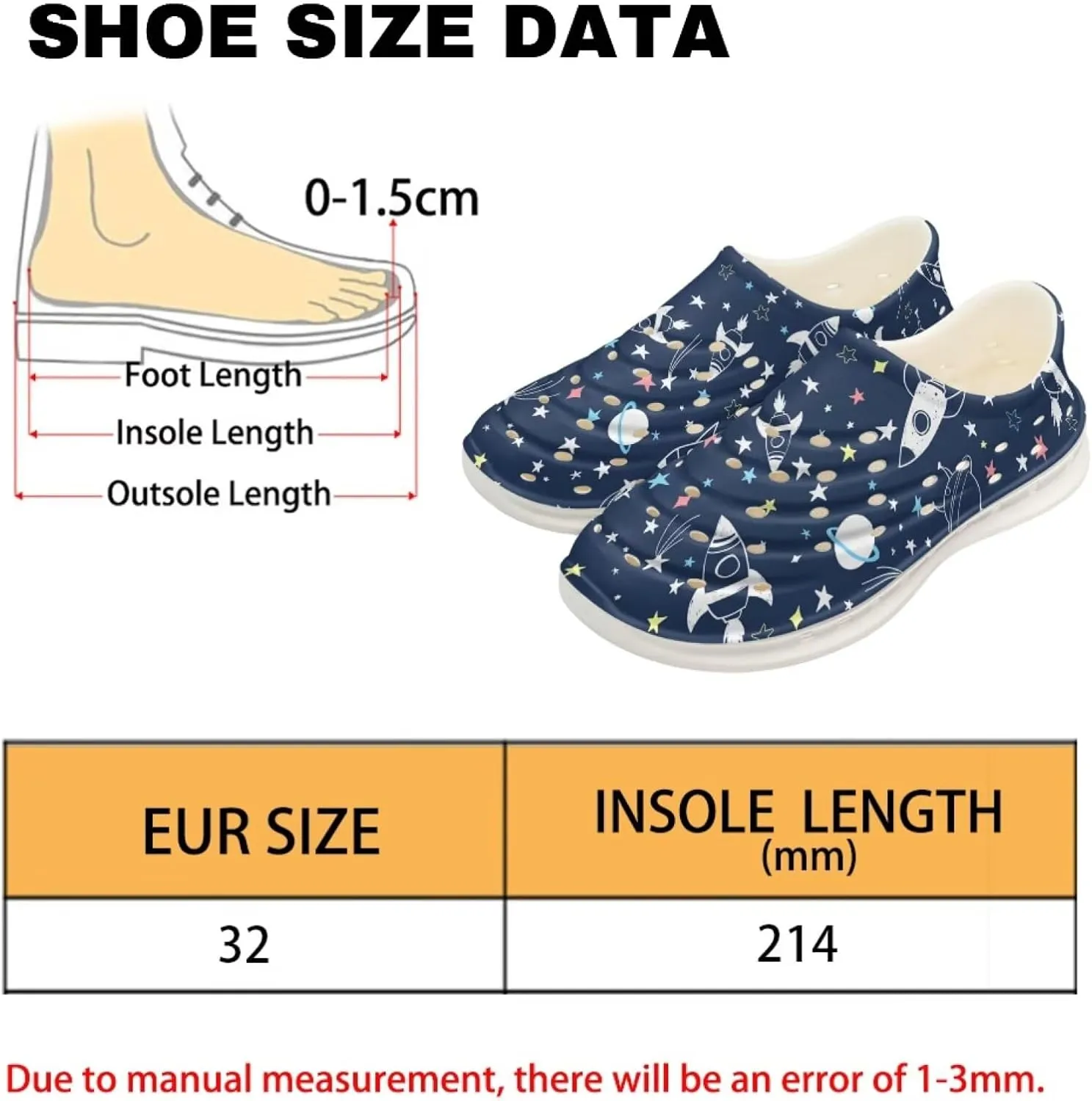 Galaxy Series Kids Slip On Sandals Cloud Slides Anti Slip Close Toe Water Shoes Comfort EVA Beach Pool Shoes