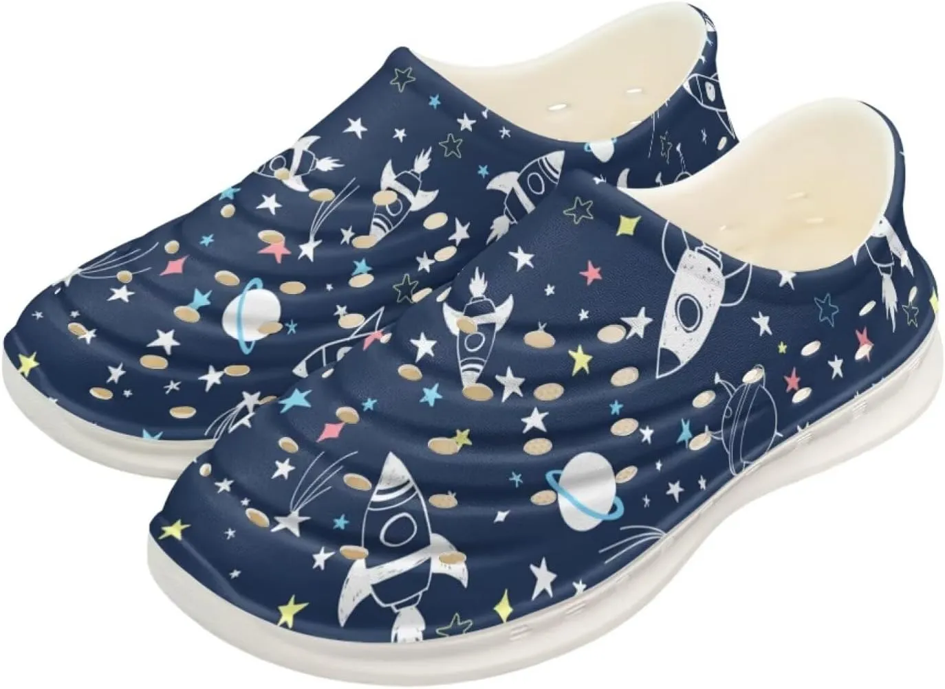 Galaxy Series Kids Slip On Sandals Cloud Slides Anti Slip Close Toe Water Shoes Comfort EVA Beach Pool Shoes