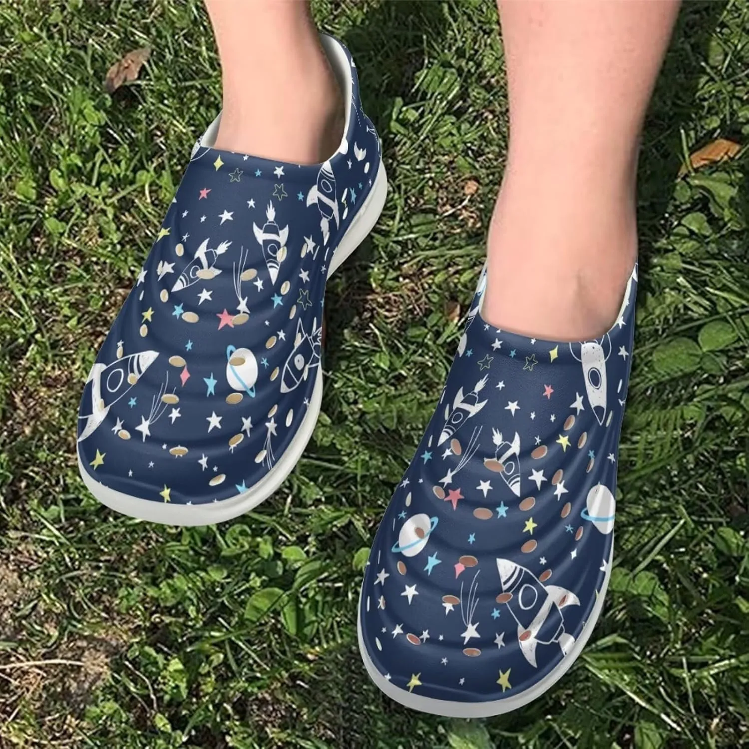 Galaxy Series Kids Slip On Sandals Cloud Slides Anti Slip Close Toe Water Shoes Comfort EVA Beach Pool Shoes