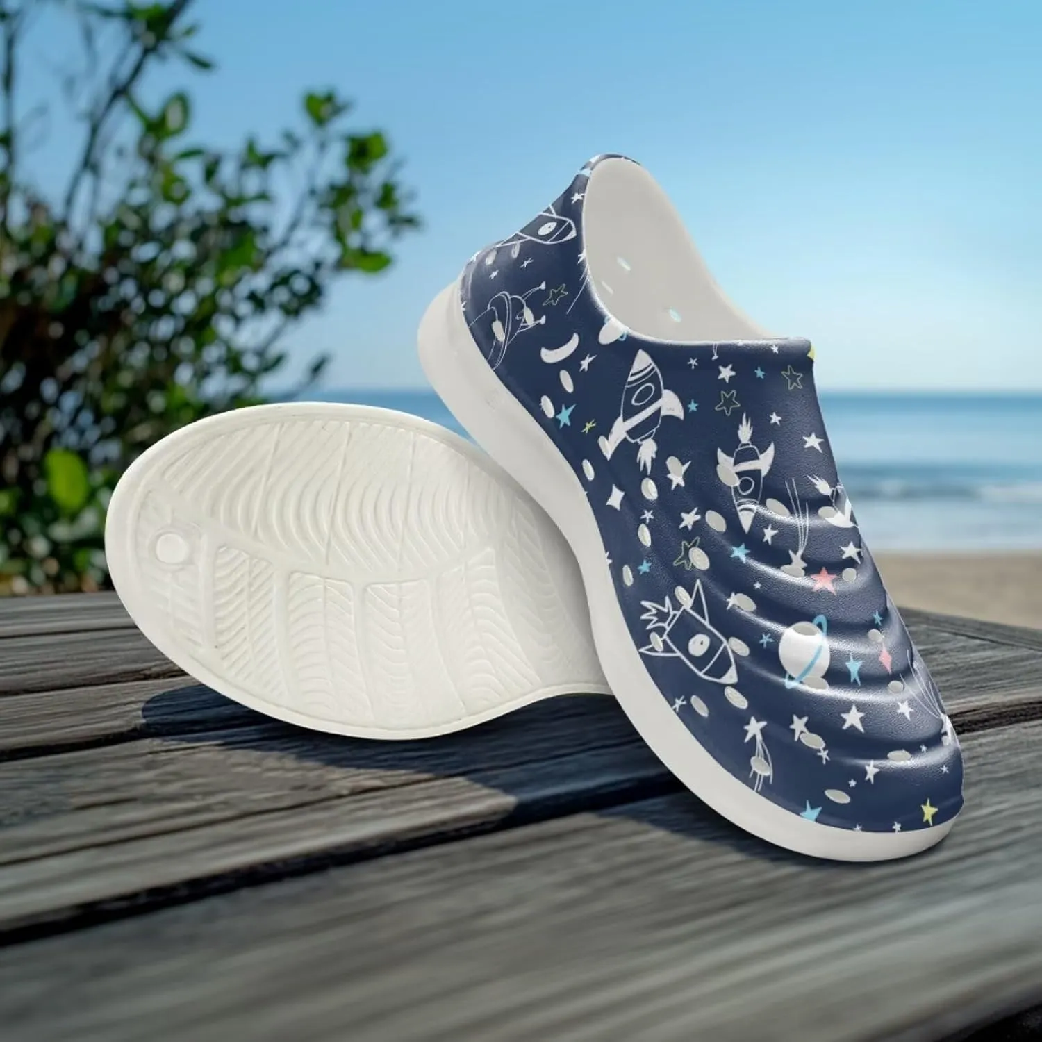 Galaxy Series Kids Slip On Sandals Cloud Slides Anti Slip Close Toe Water Shoes Comfort EVA Beach Pool Shoes